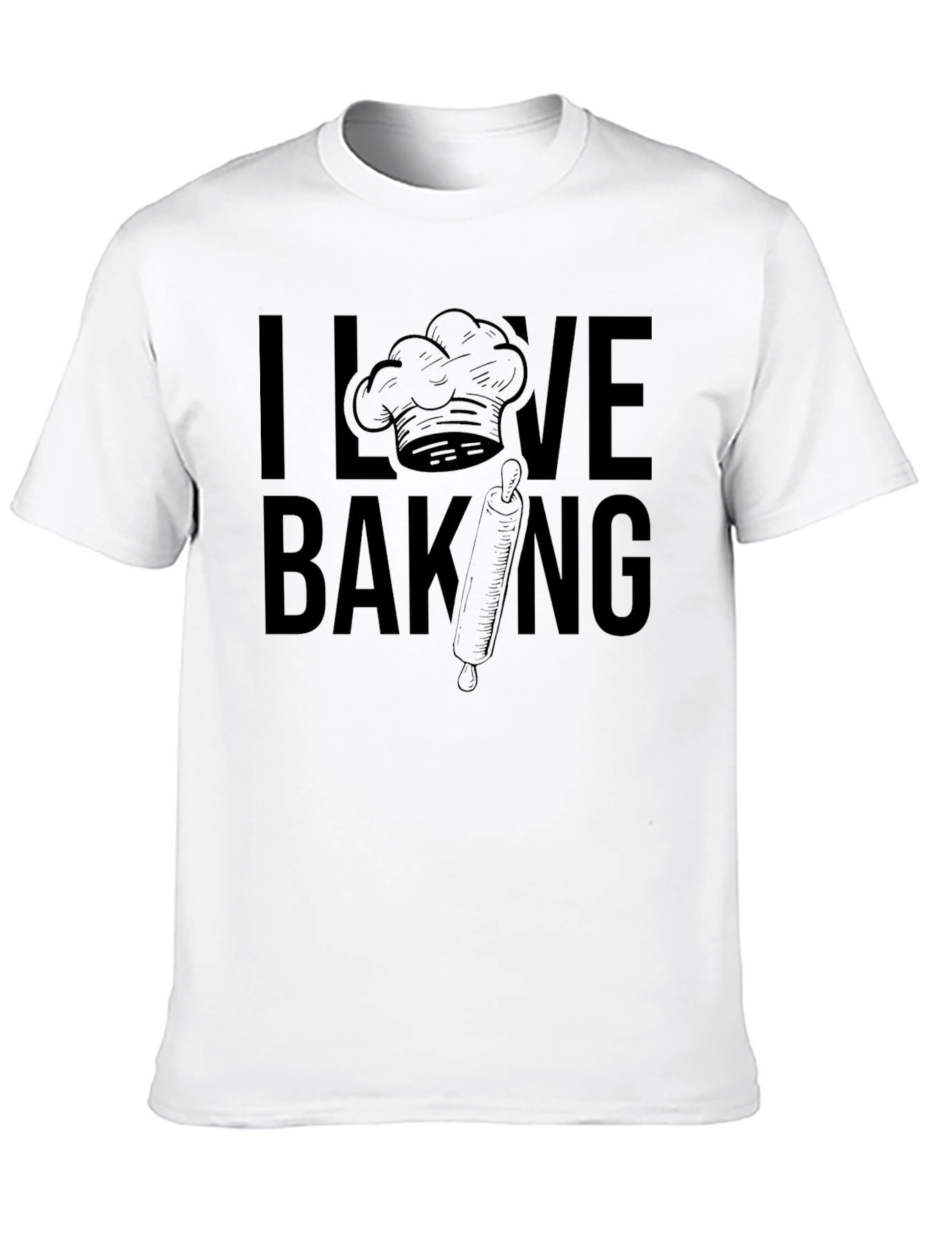 I Love Baking Graphic T-Shirt - Black