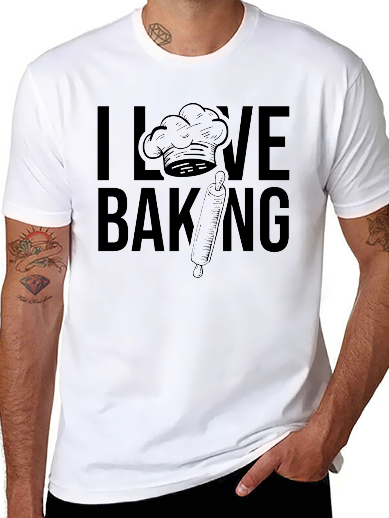 I Love Baking Graphic T-Shirt - Black