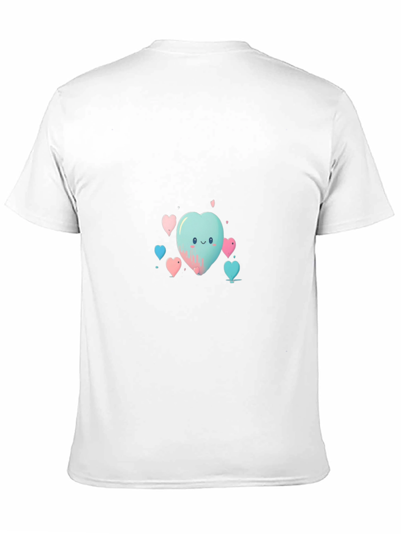 Cute Heart Print Black T-Shirt