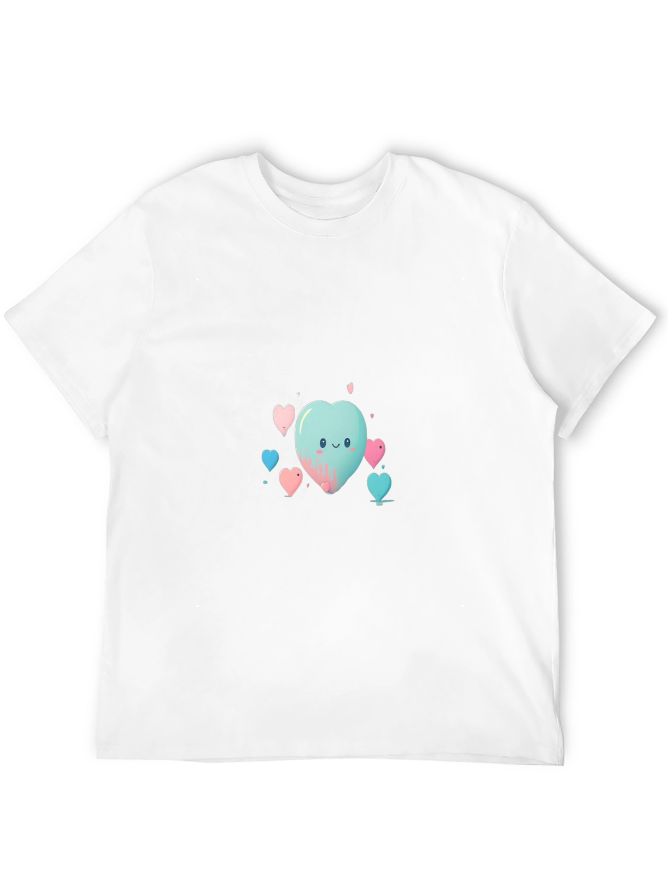 Cute Heart Print Black T-Shirt
