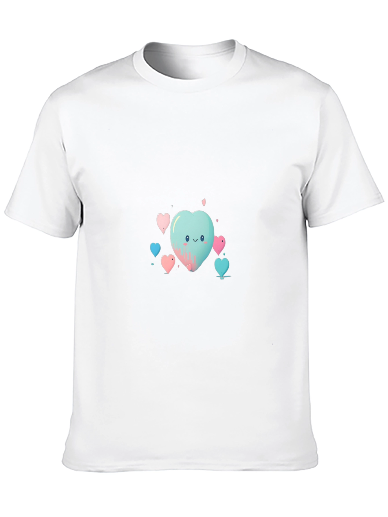 Cute Heart Print Black T-Shirt