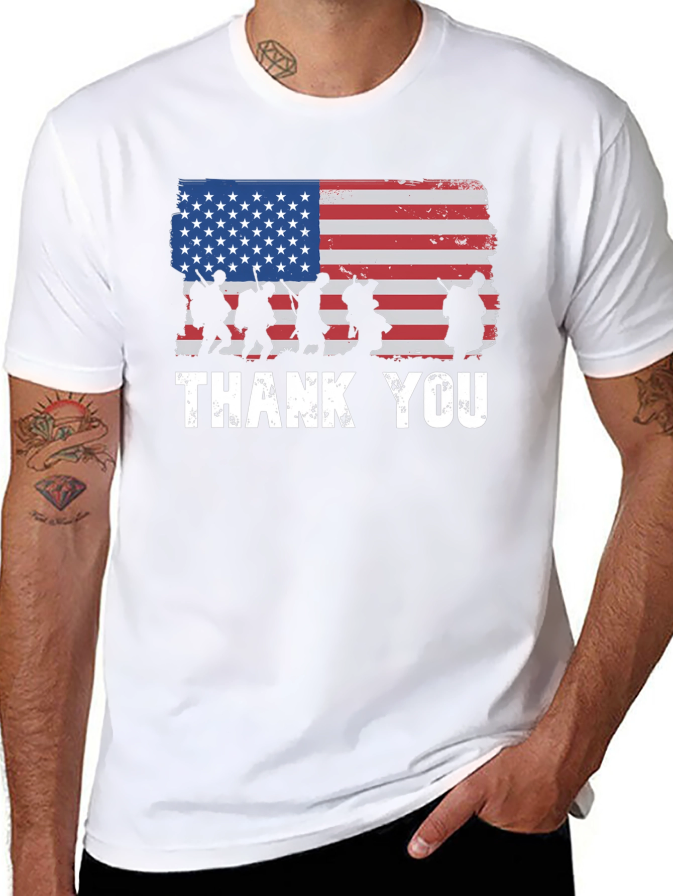 Thank You Military USA Flag T-Shirt