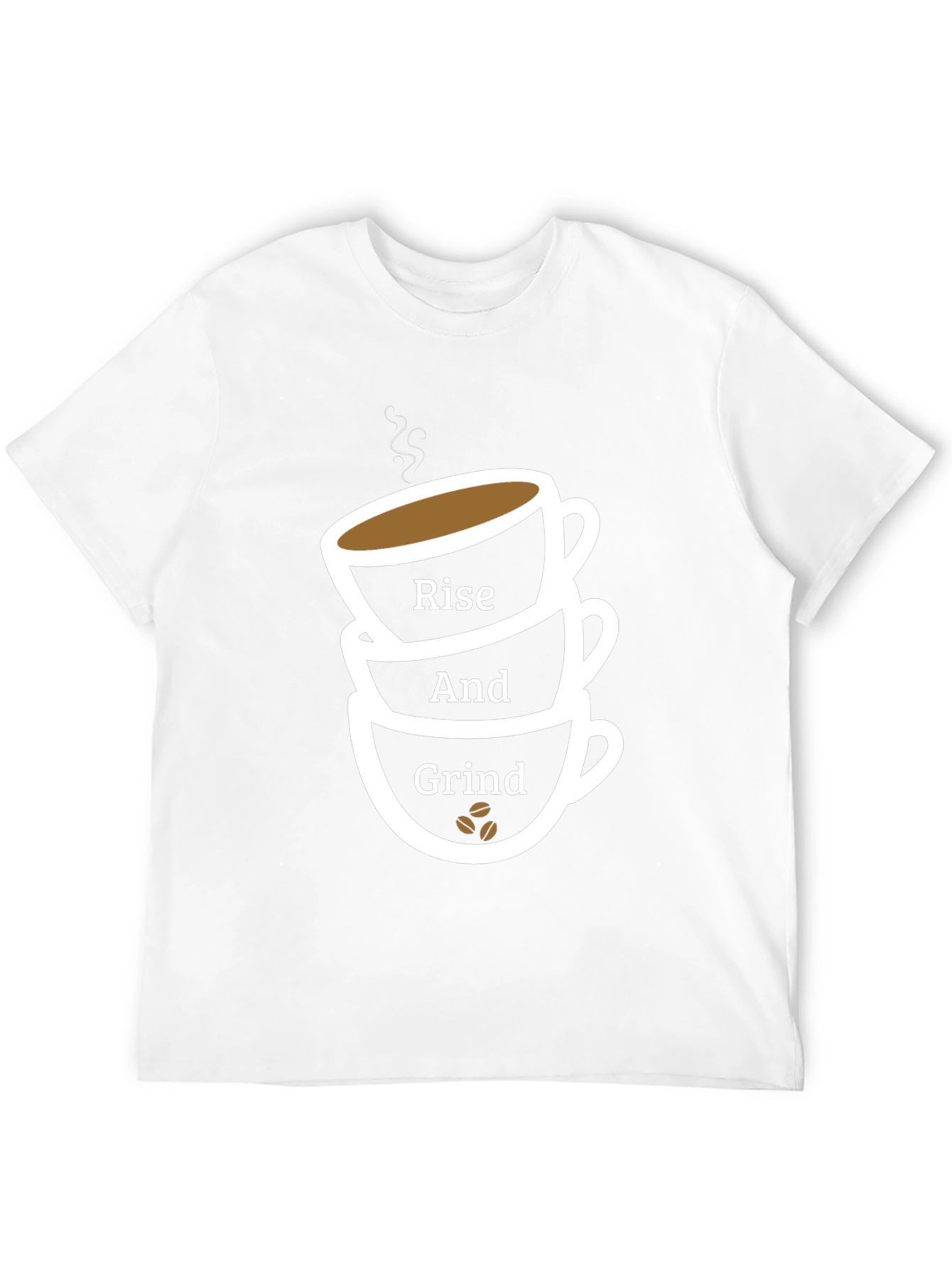 Rise and Grind Coffee Cup T-Shirt - Black