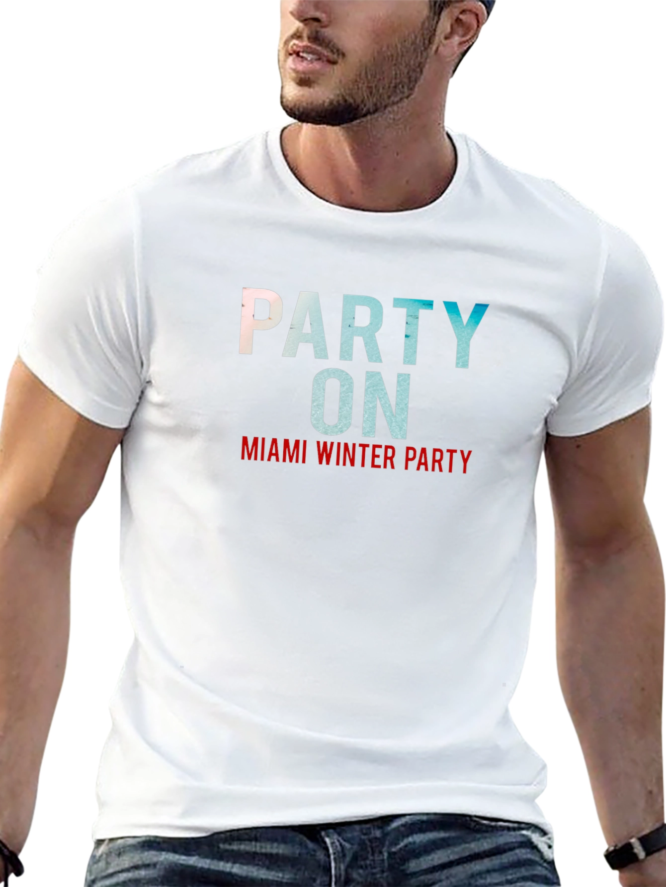 Miami Winter Party Black Graphic Tee