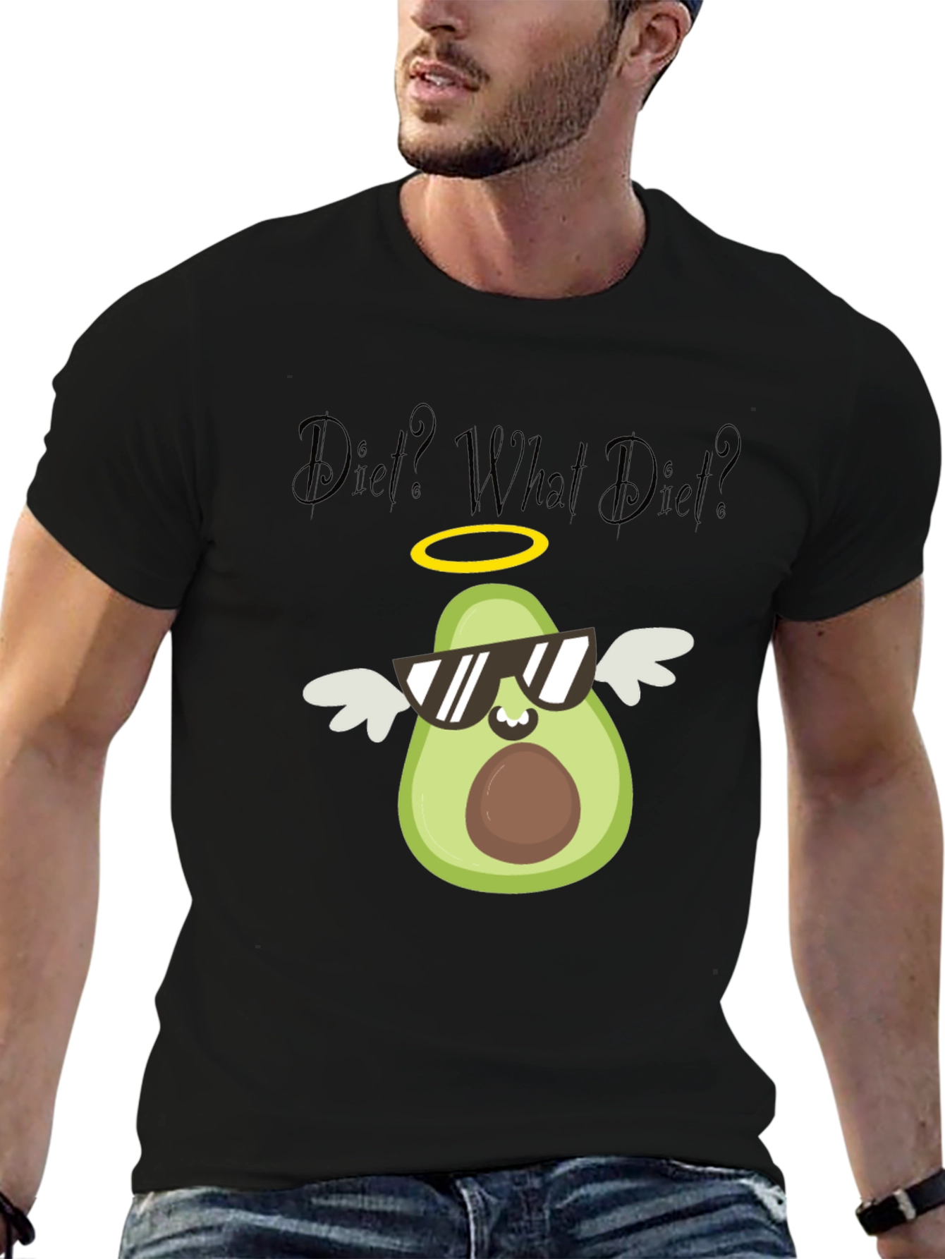 Avocado Angel T-Shirt - Diet? What Diet? Funny Tee