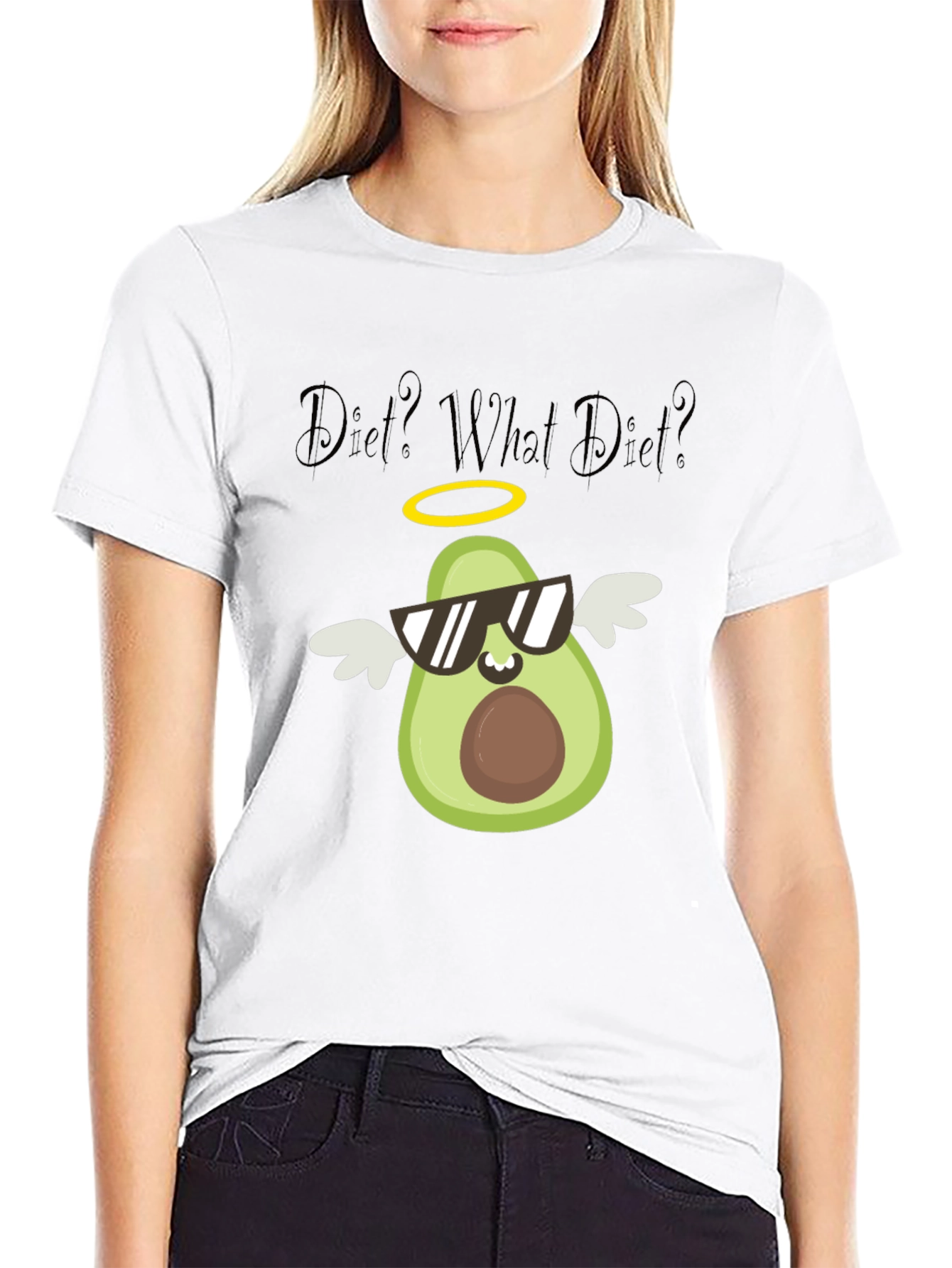 Avocado Angel T-Shirt - Diet? What Diet? Funny Tee