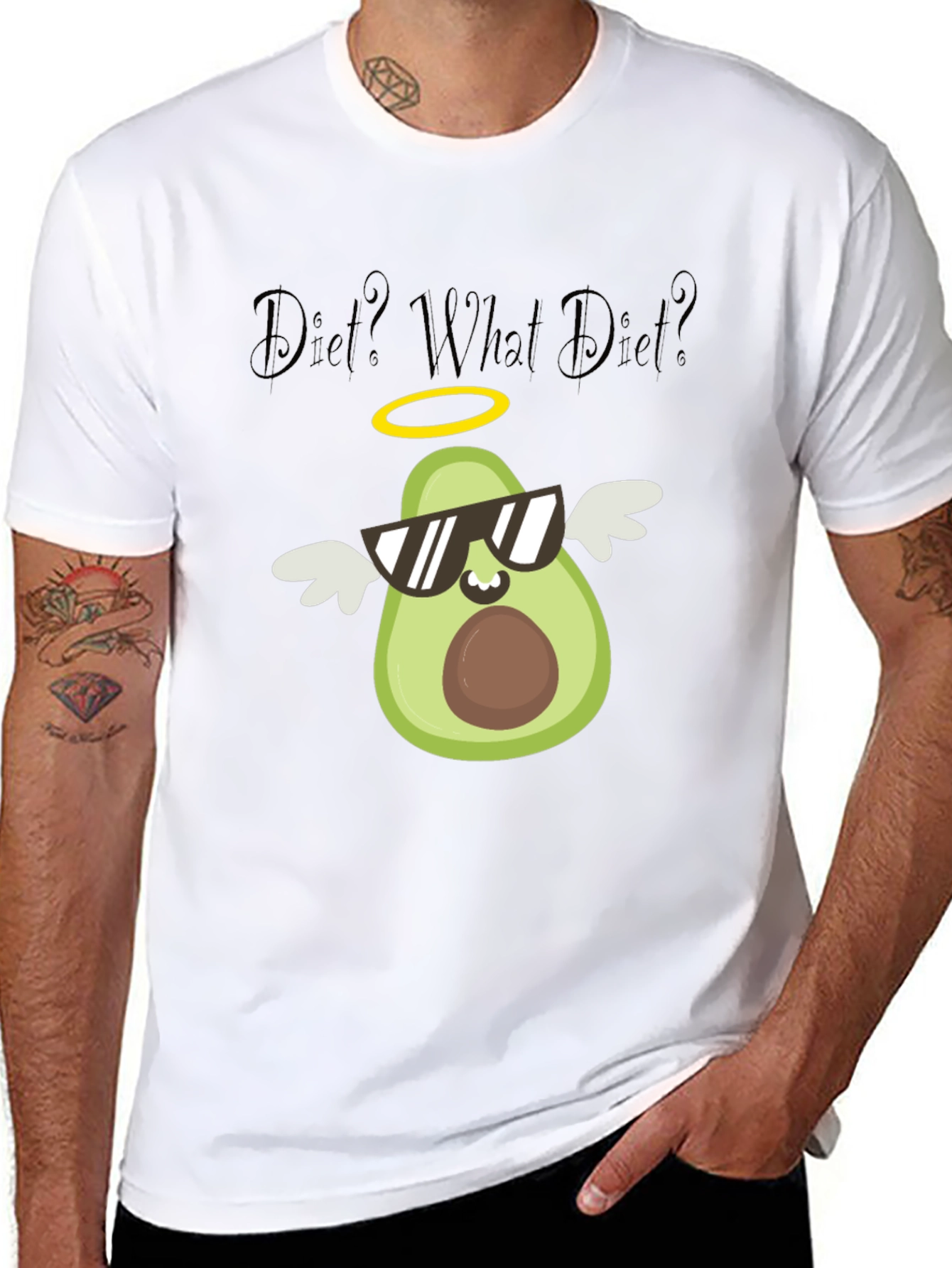 Avocado Angel T-Shirt - Diet? What Diet? Funny Tee