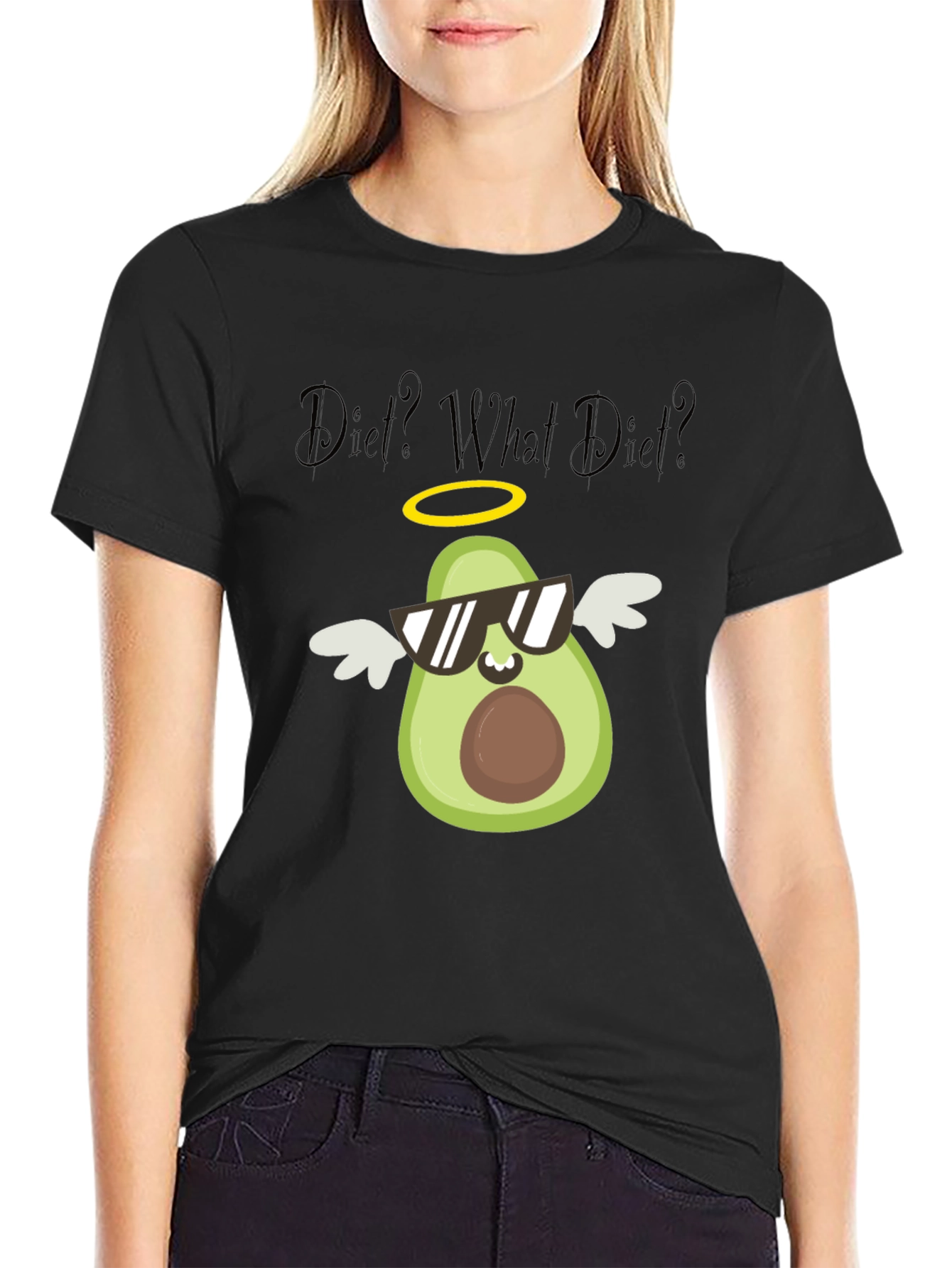 Avocado Angel T-Shirt - Diet? What Diet? Funny Tee