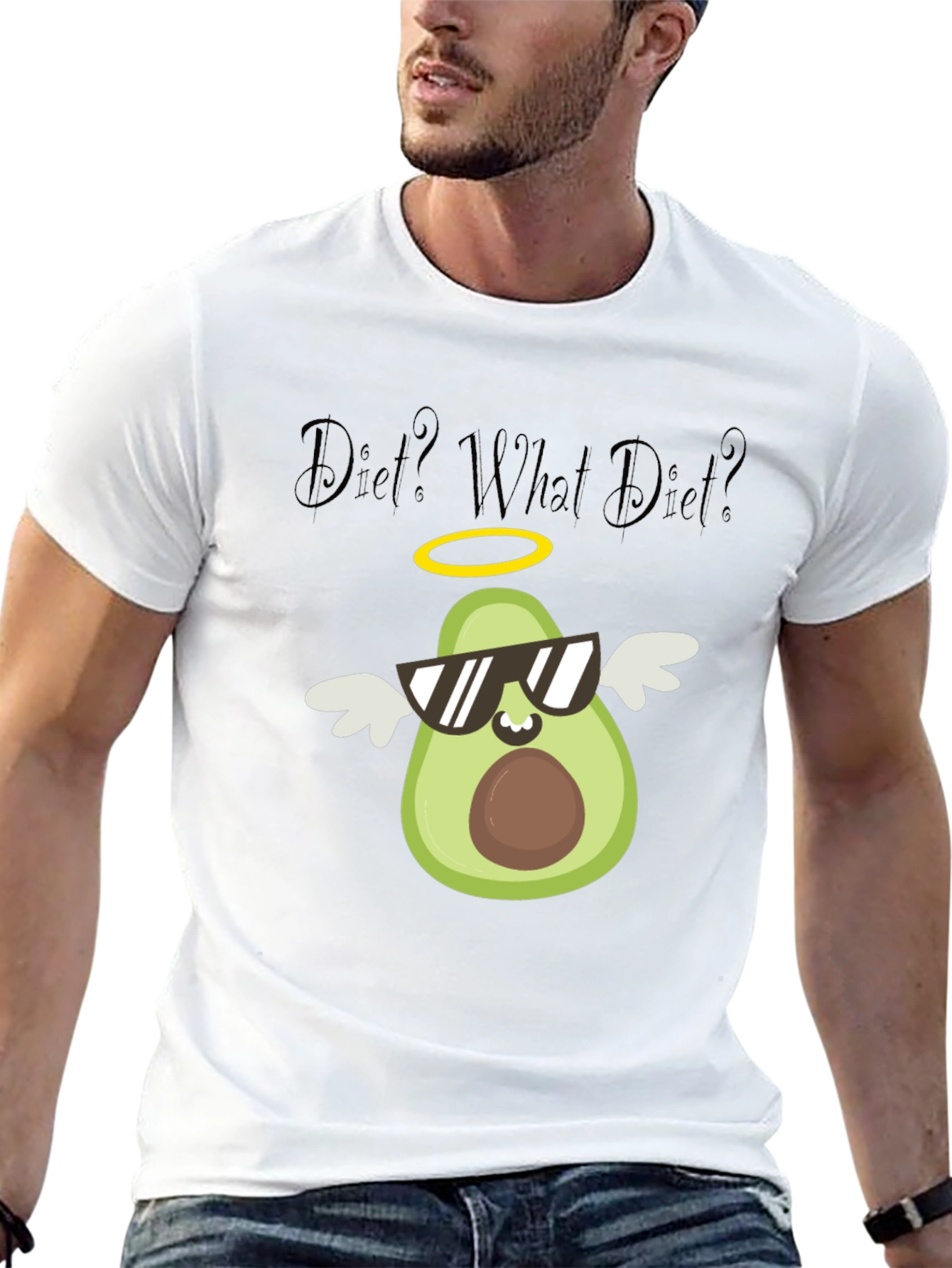 Avocado Angel T-Shirt - Diet? What Diet? Funny Tee