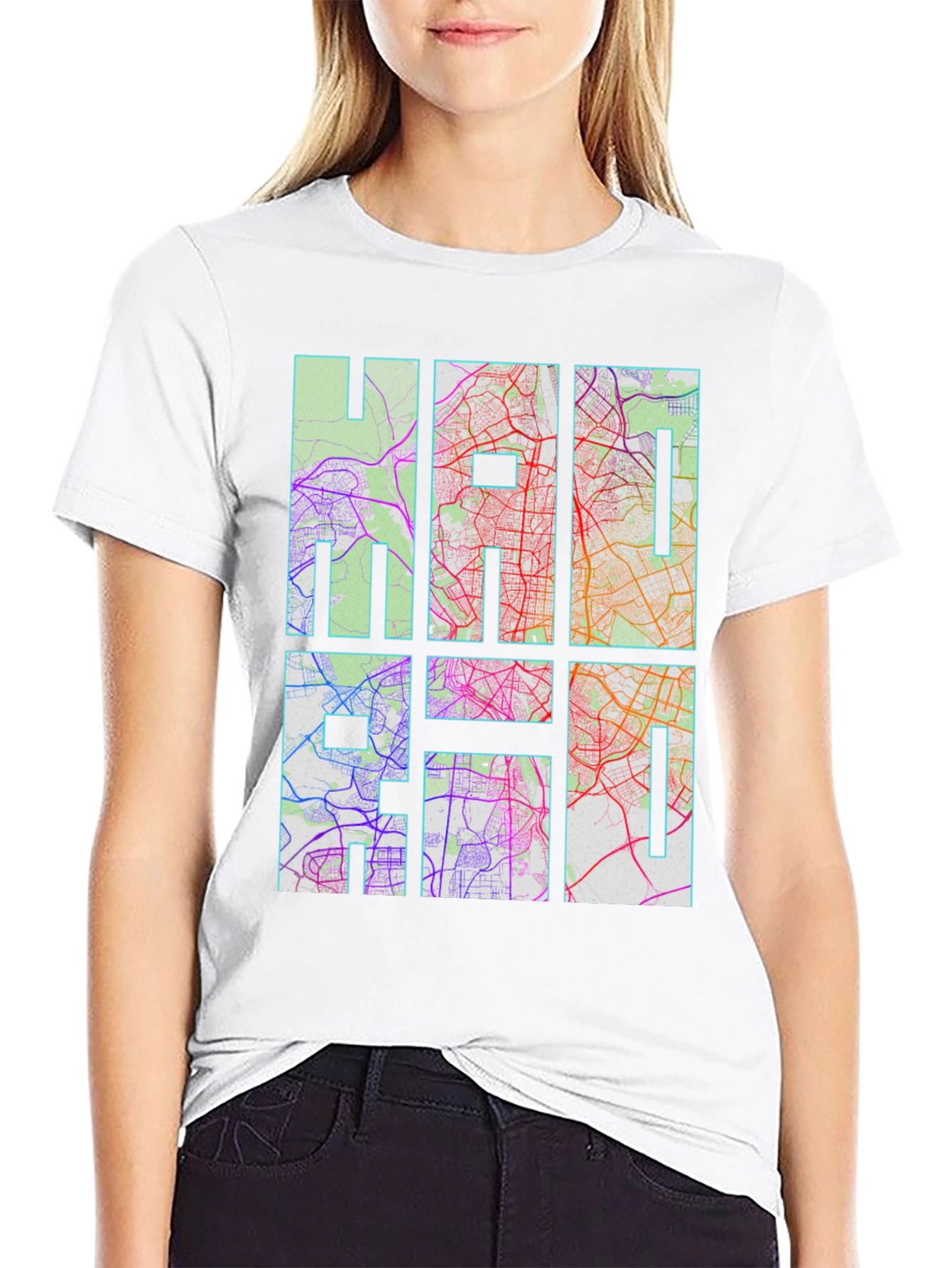 HAI Graphic Map Print Black T-Shirt