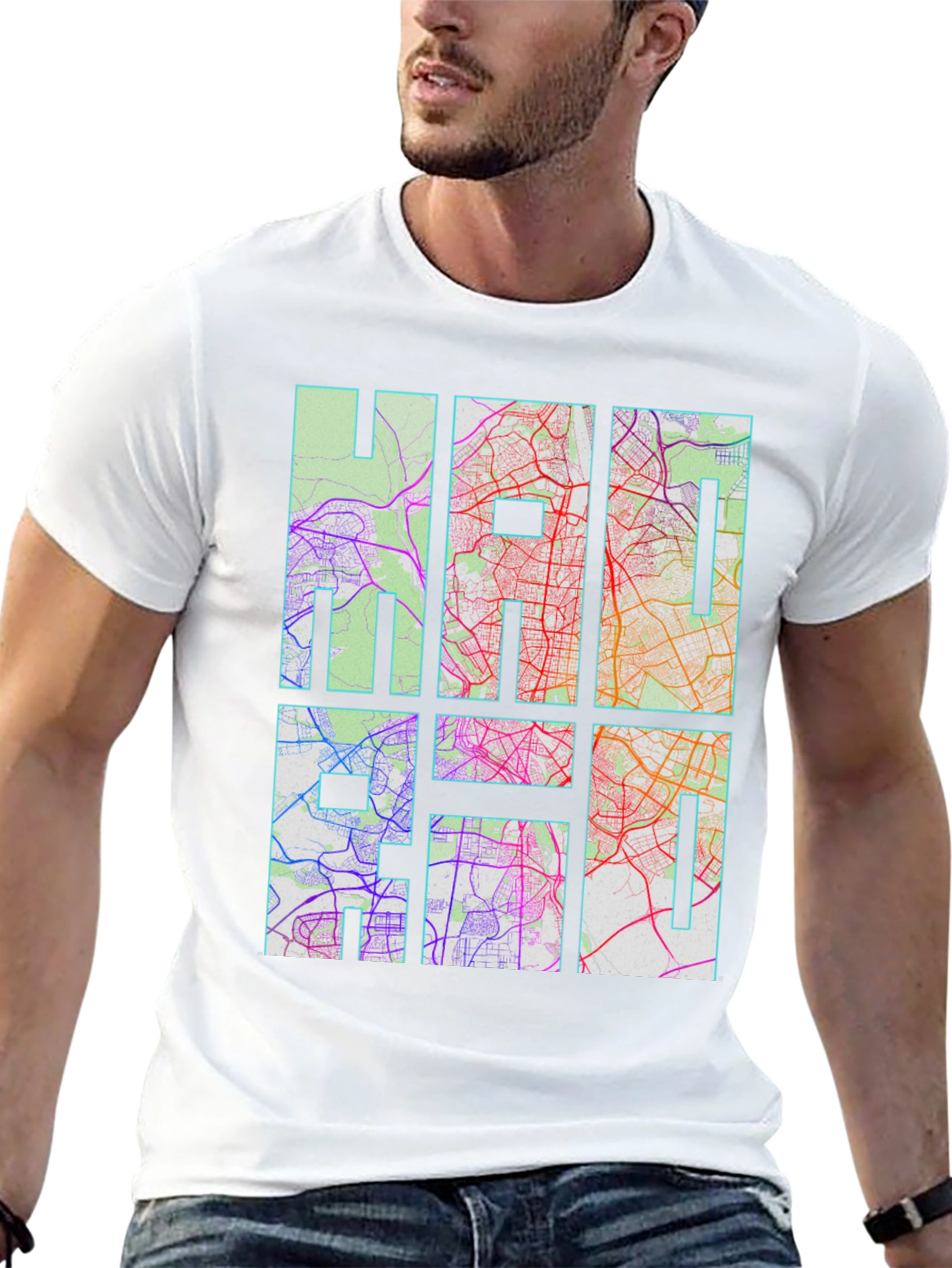 HAI Graphic Map Print Black T-Shirt