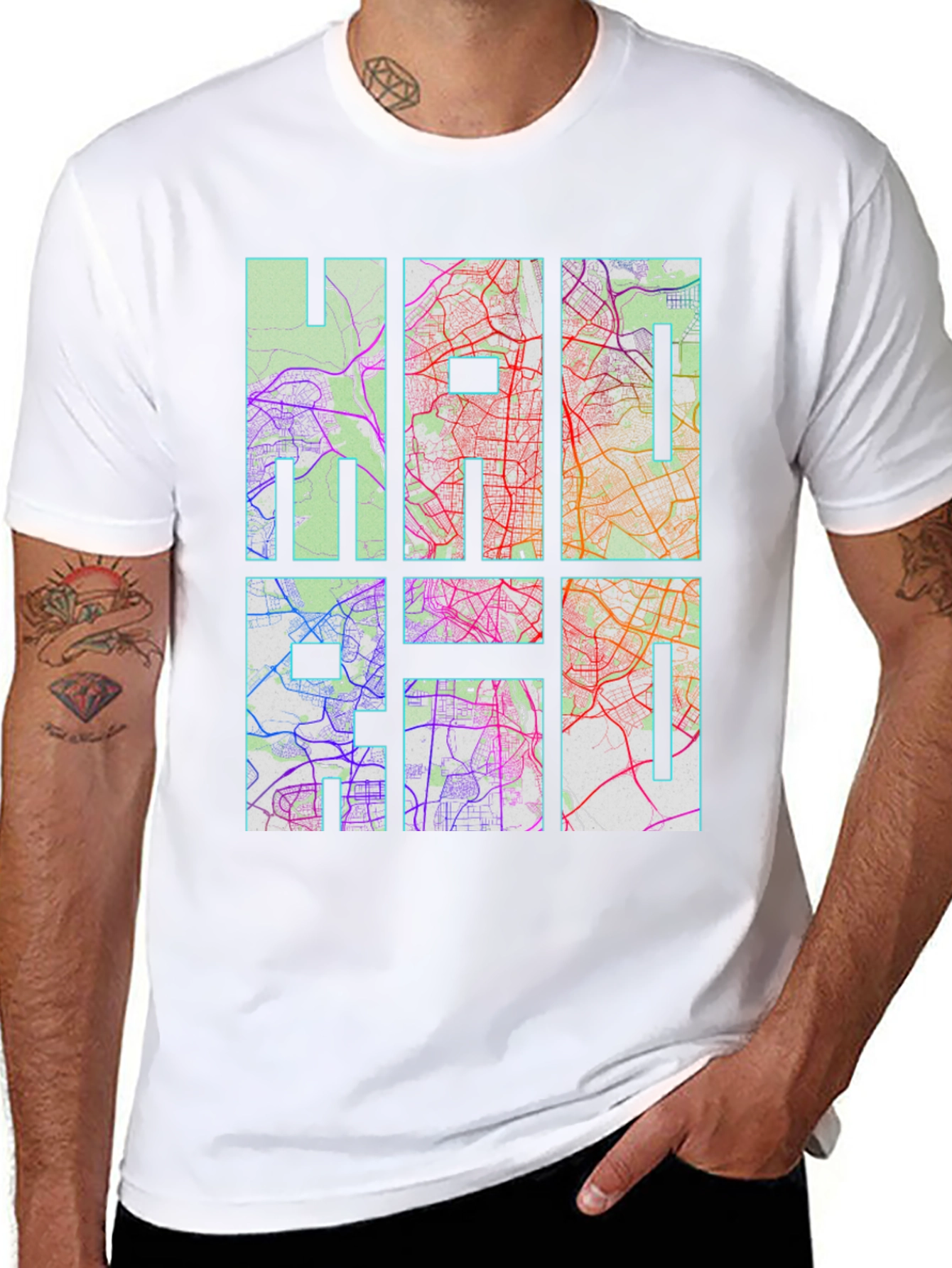 HAI Graphic Map Print Black T-Shirt