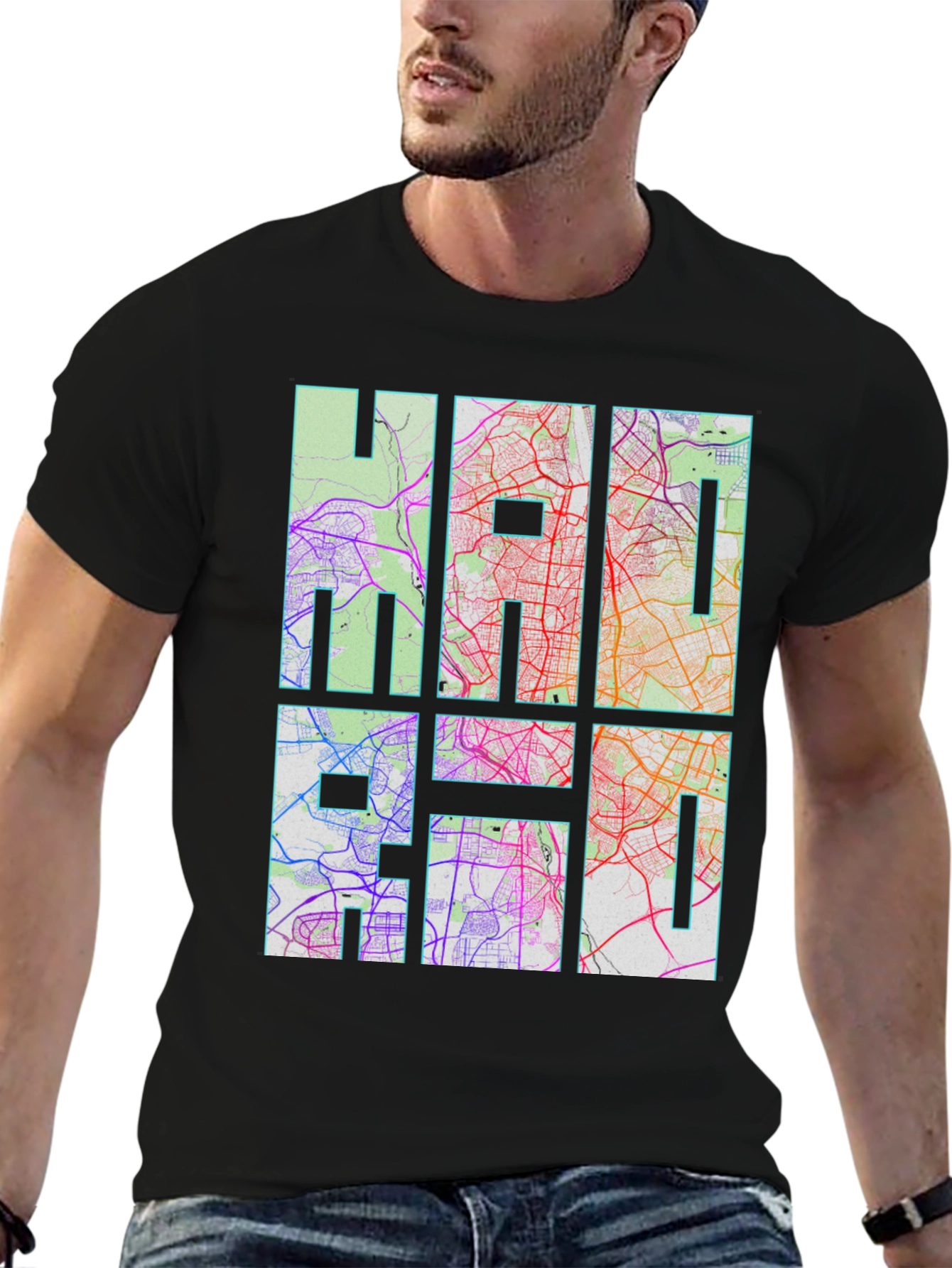 HAI Graphic Map Print Black T-Shirt