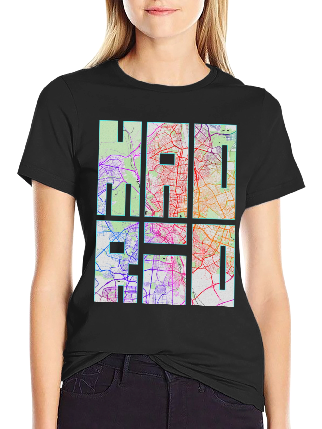 HAI Graphic Map Print Black T-Shirt