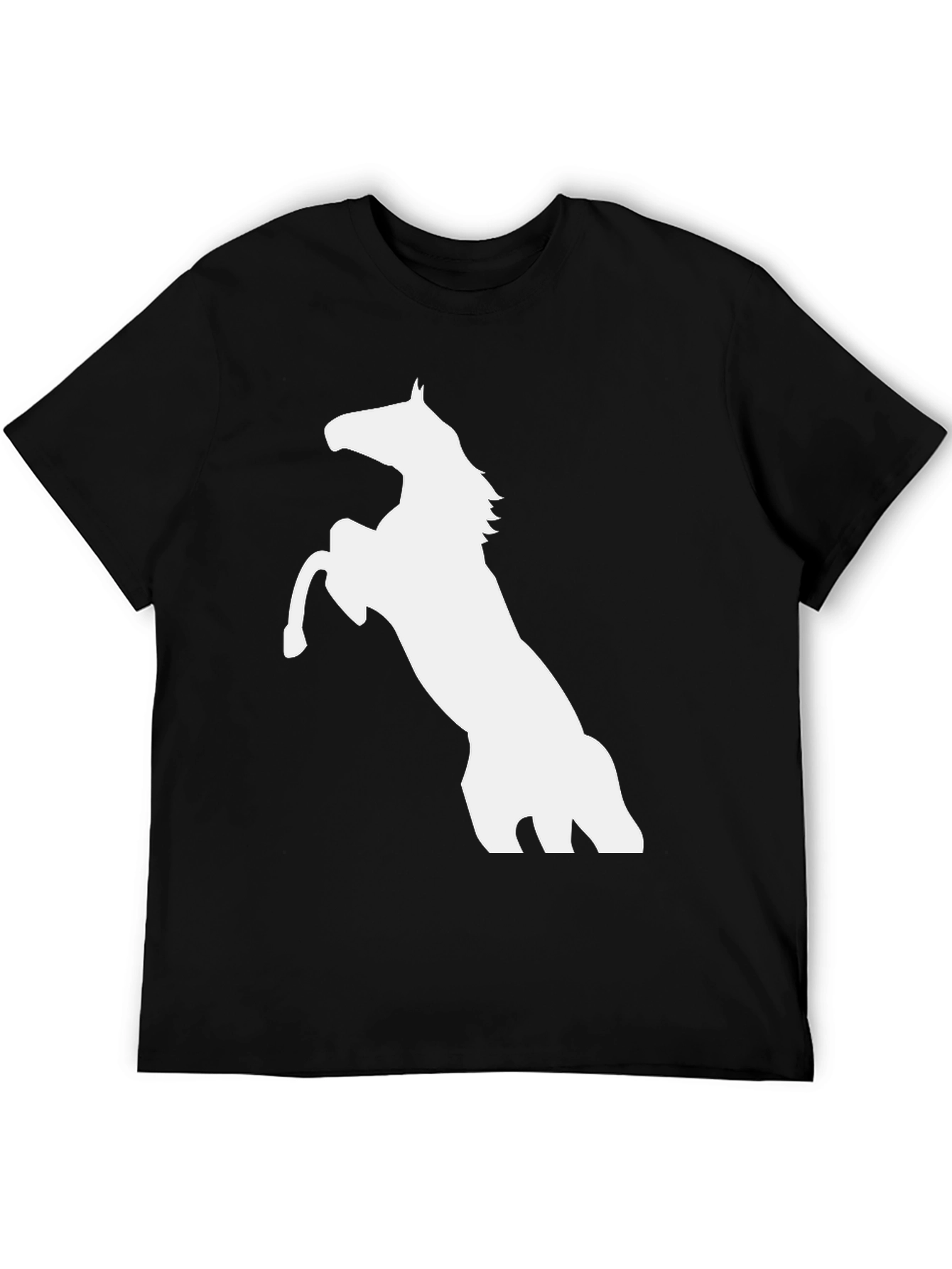 Black Horse Graphic Tee - Mens Casual T-Shirt