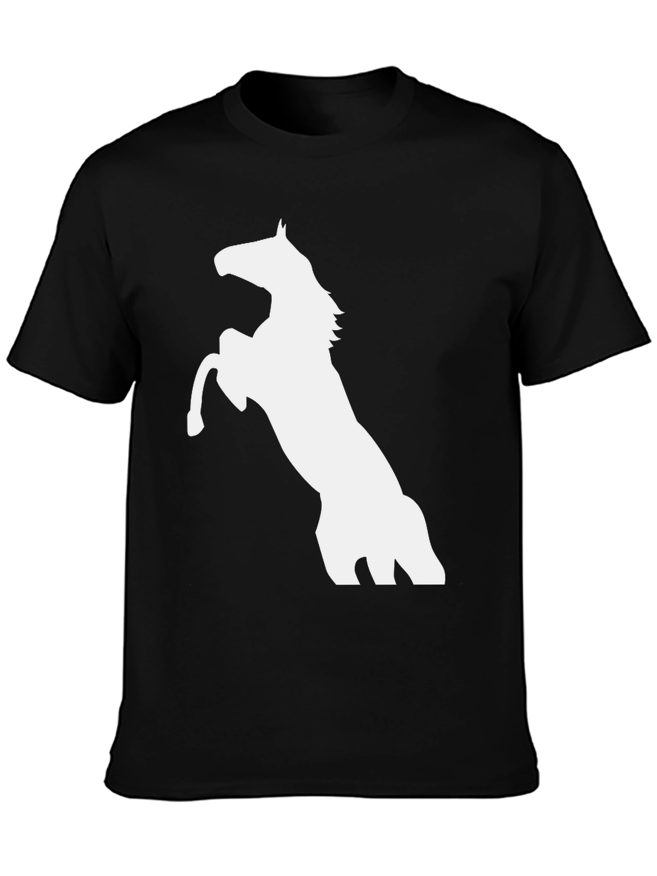 Black Horse Graphic Tee - Mens Casual T-Shirt