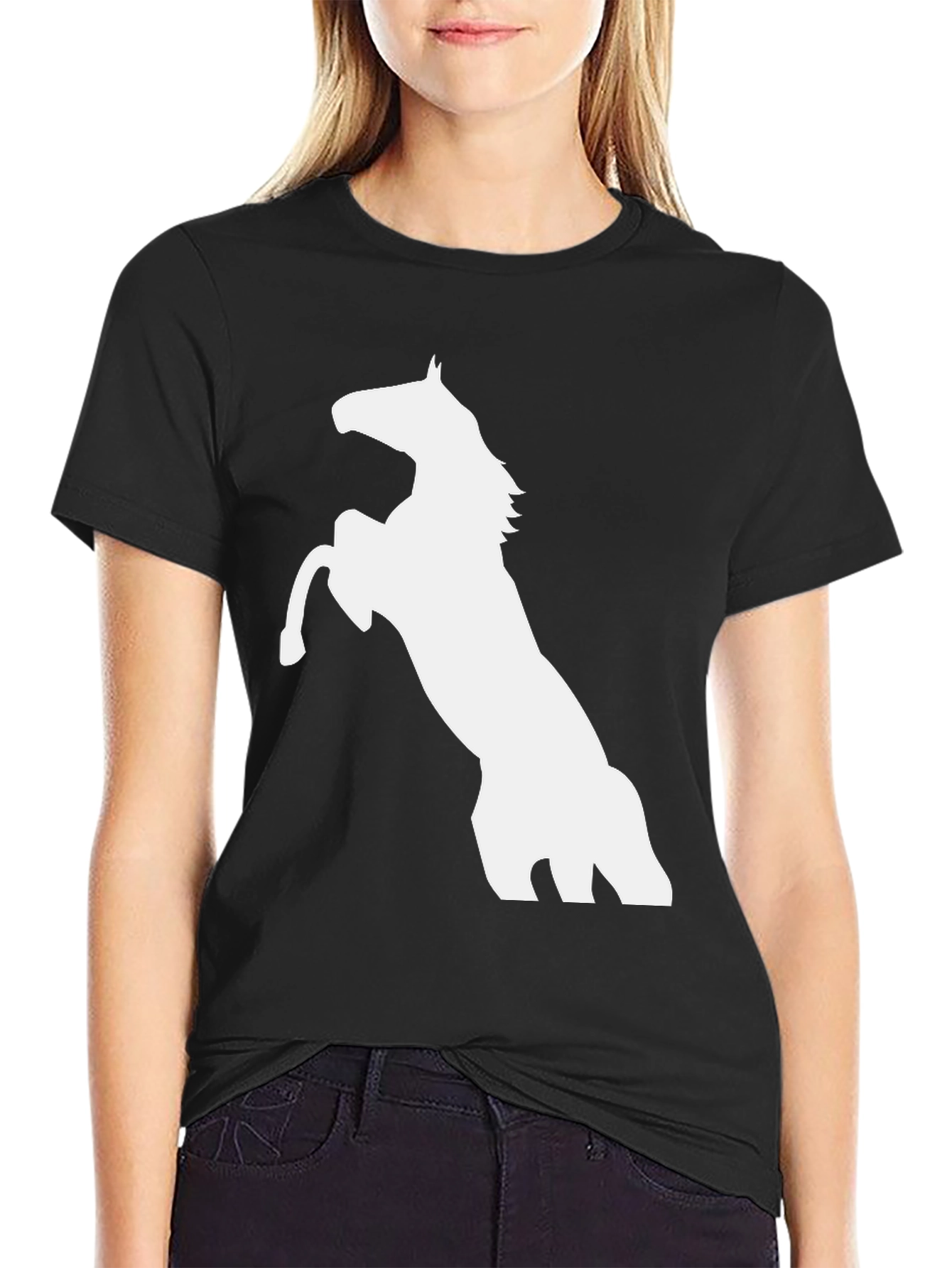Black Horse Graphic Tee - Mens Casual T-Shirt