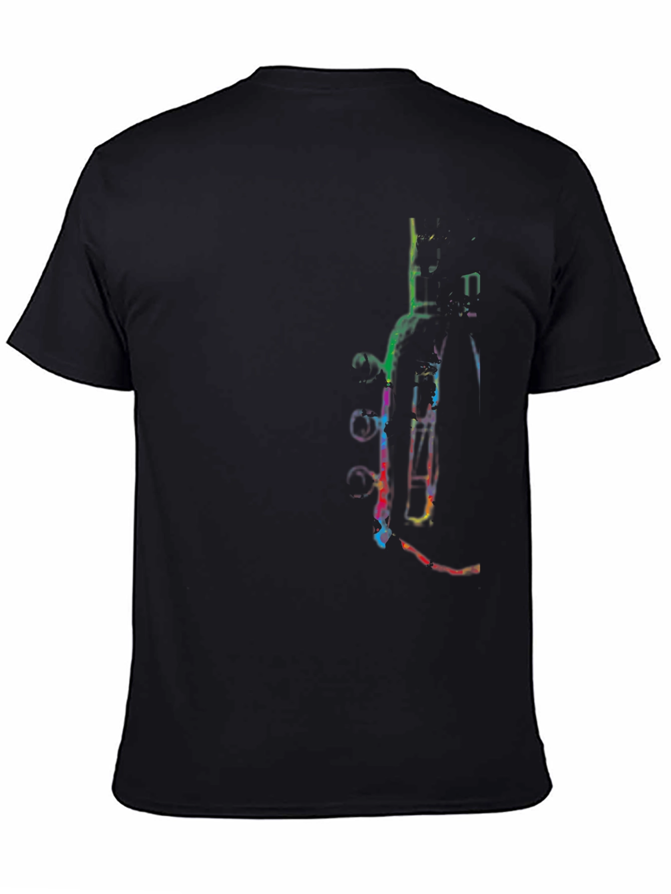 Abstract Guitar Graphic Black T-Shirt