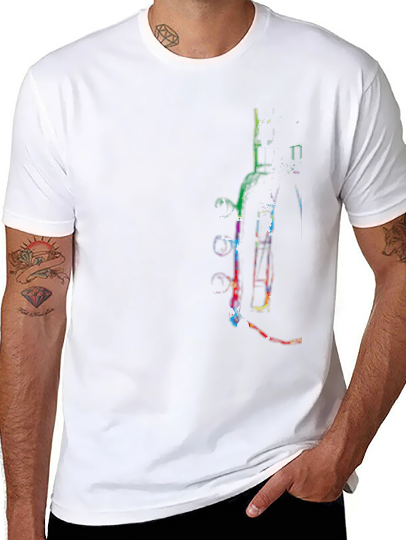 Abstract Guitar Graphic Black T-Shirt
