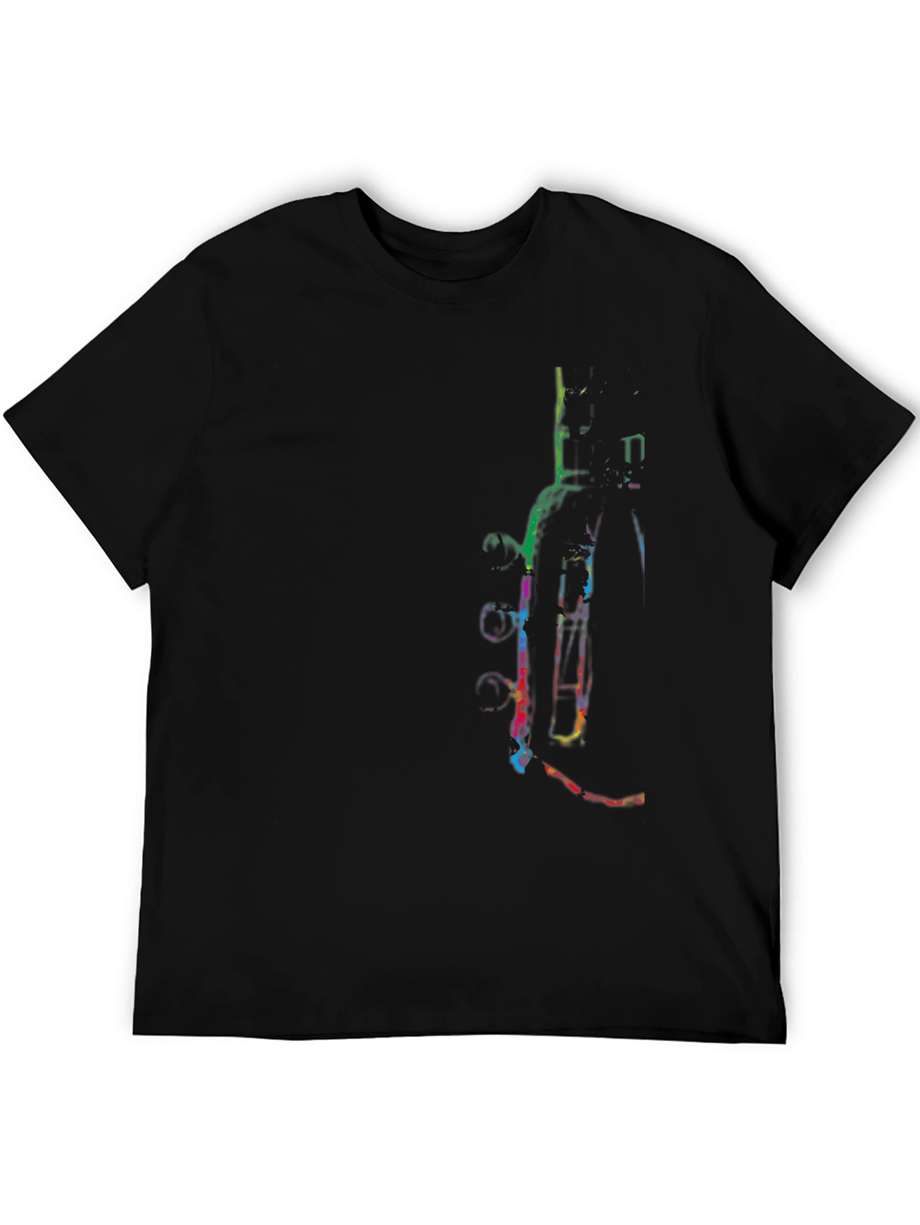 Abstract Guitar Graphic Black T-Shirt