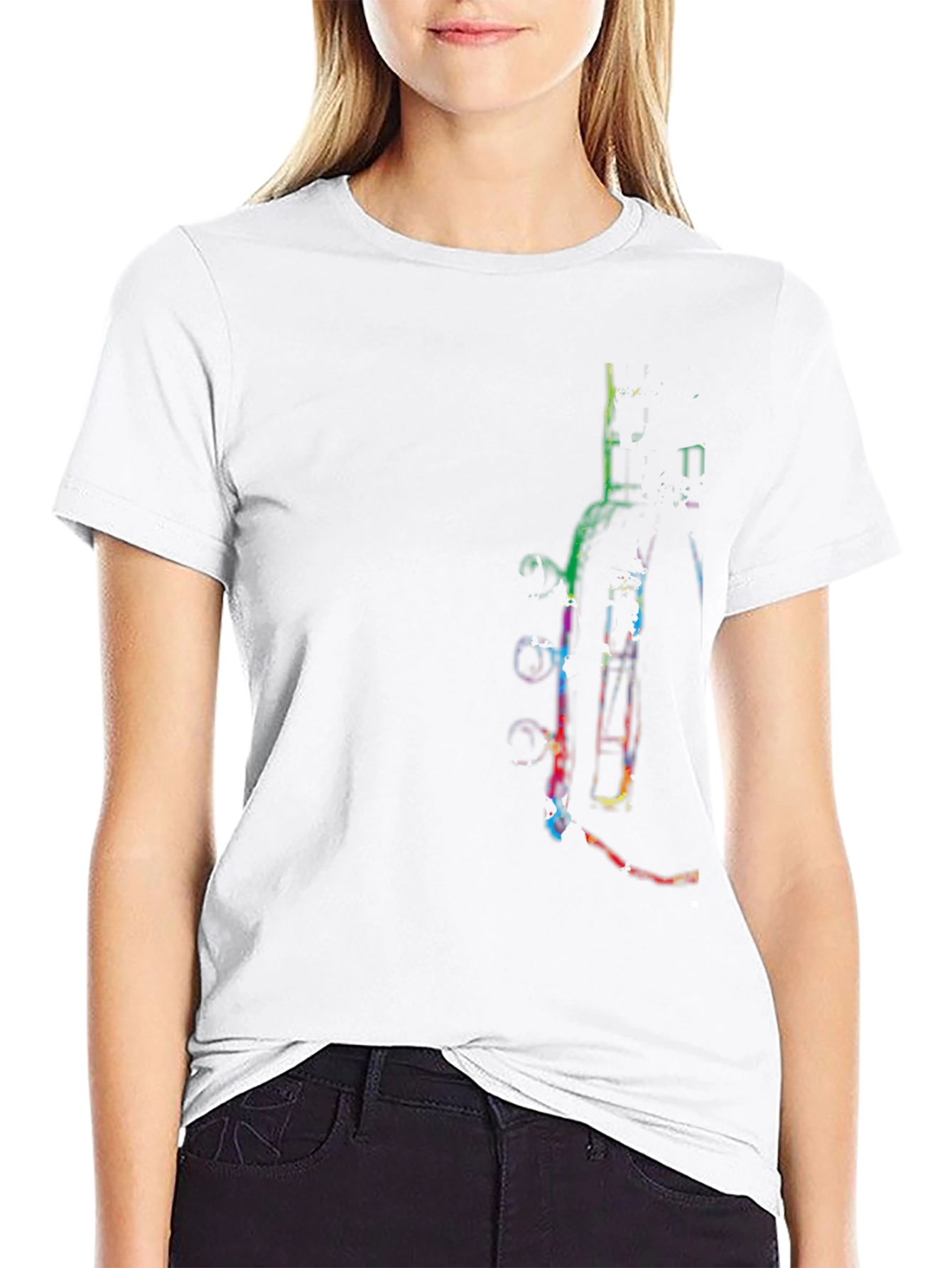 Abstract Guitar Graphic Black T-Shirt