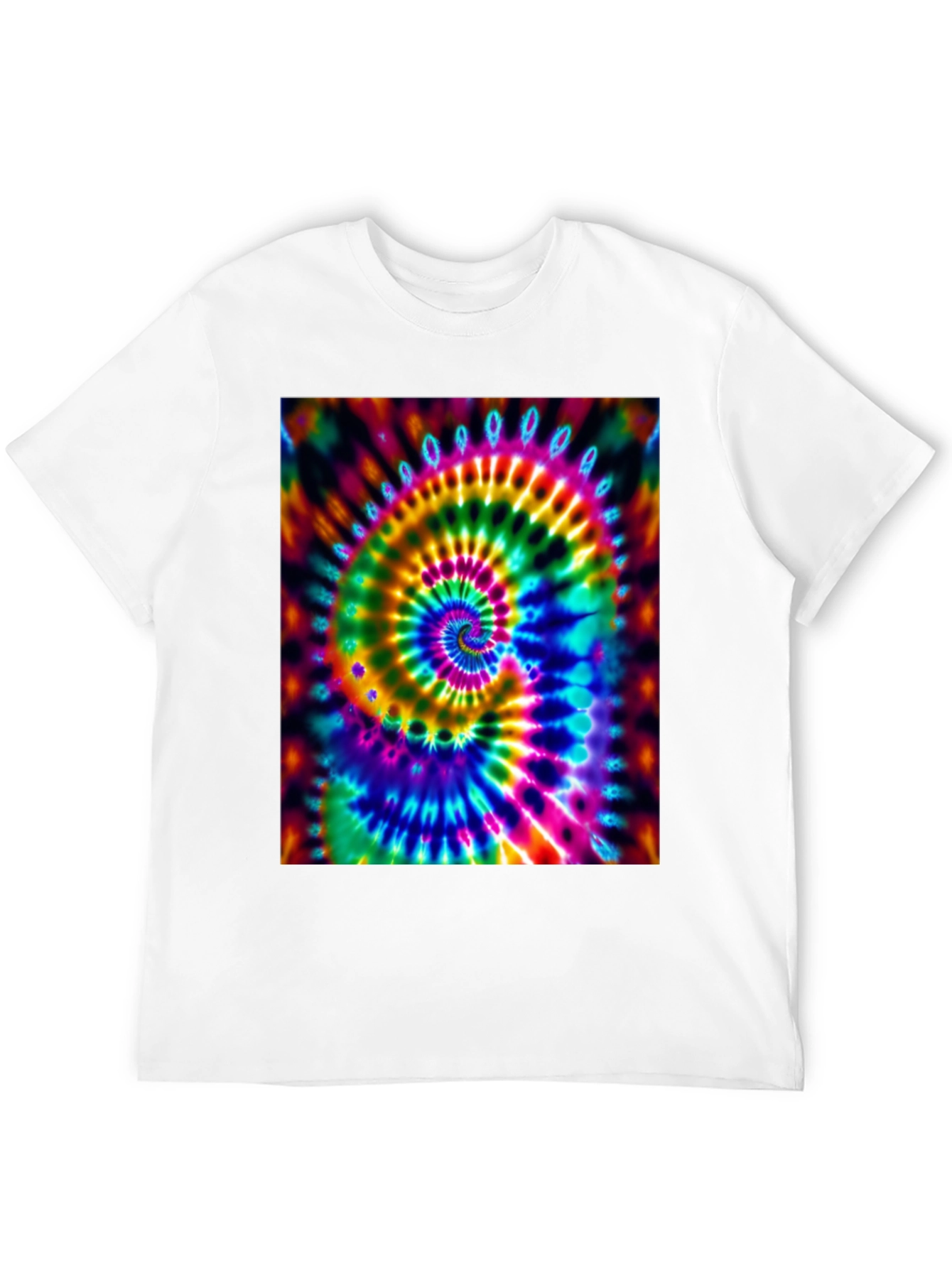 Psychedelic Tie-Dye Spiral Black T-Shirt