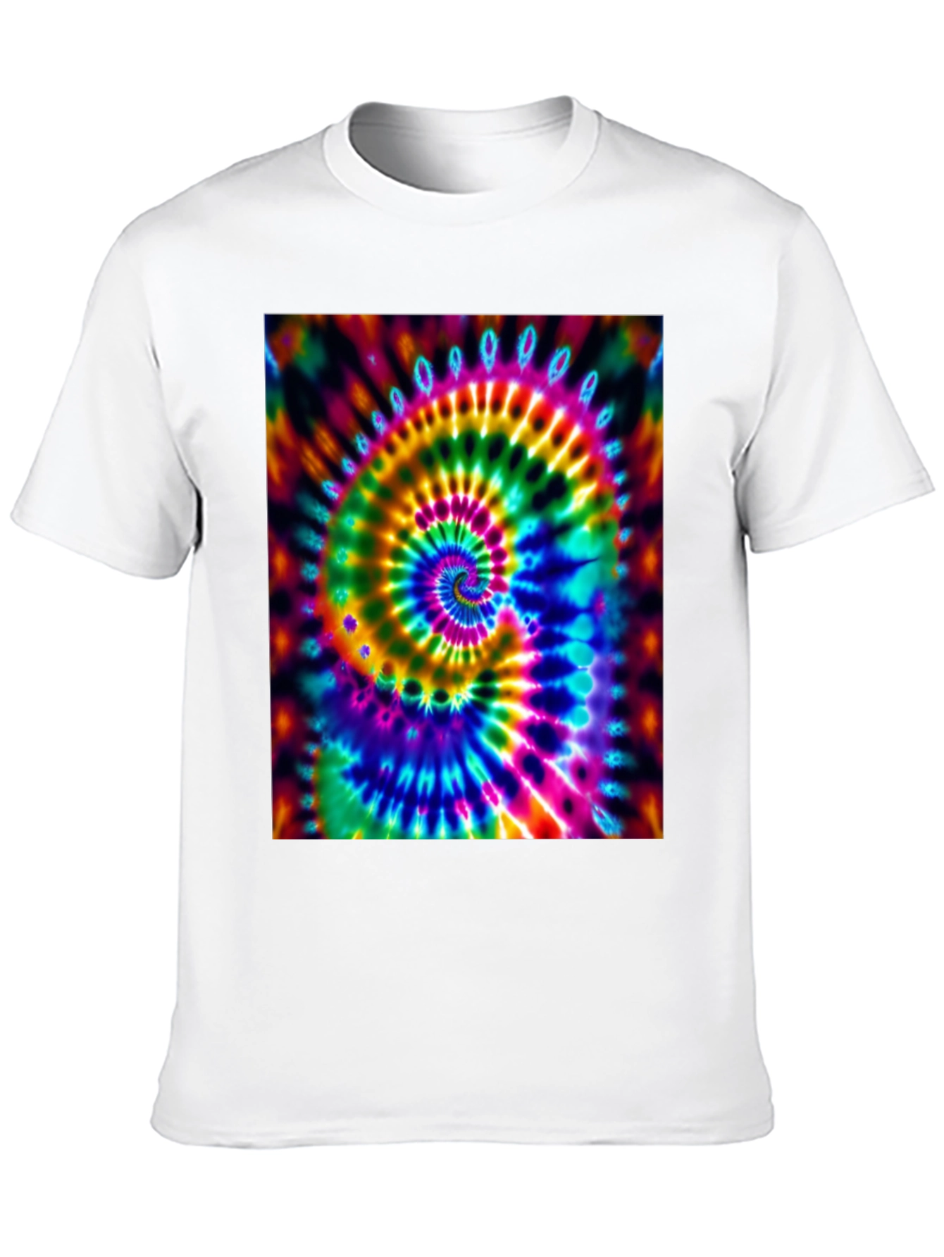 Psychedelic Tie-Dye Spiral Black T-Shirt