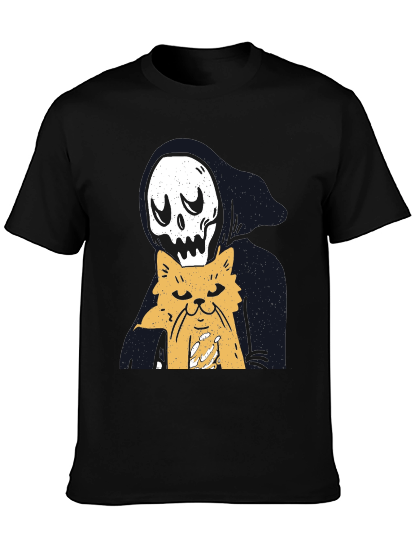 Grim Reaper Cat Lover T-Shirt - Black