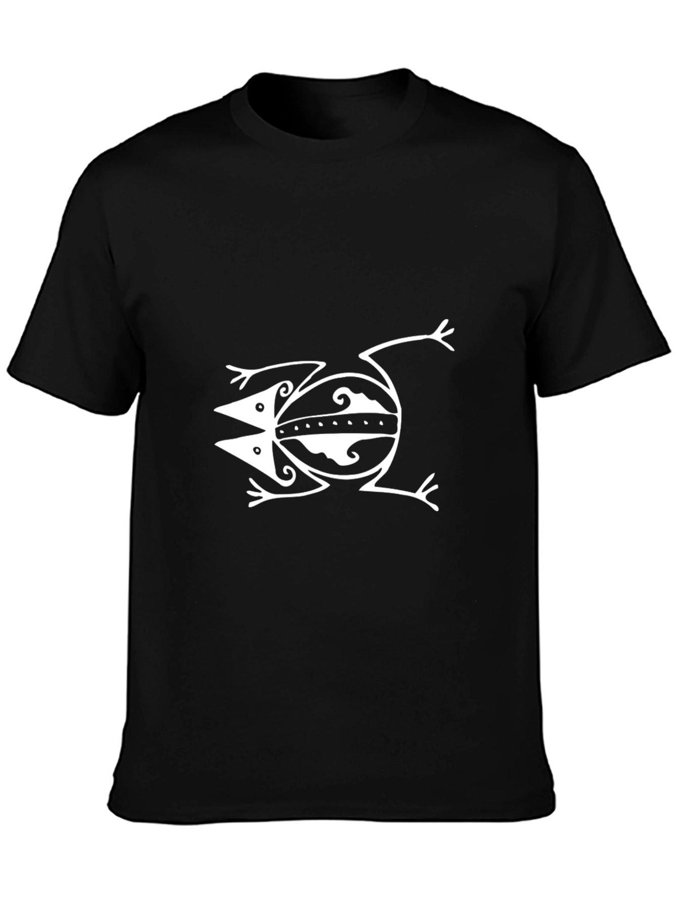 Tribal Frog Graphic Tee - Black