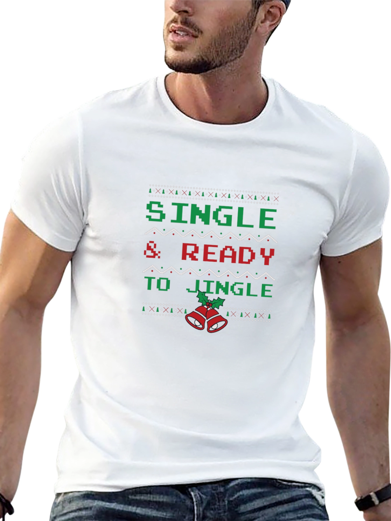 Single & Ready to Jingle Christmas Ugly Sweater T-Shirt