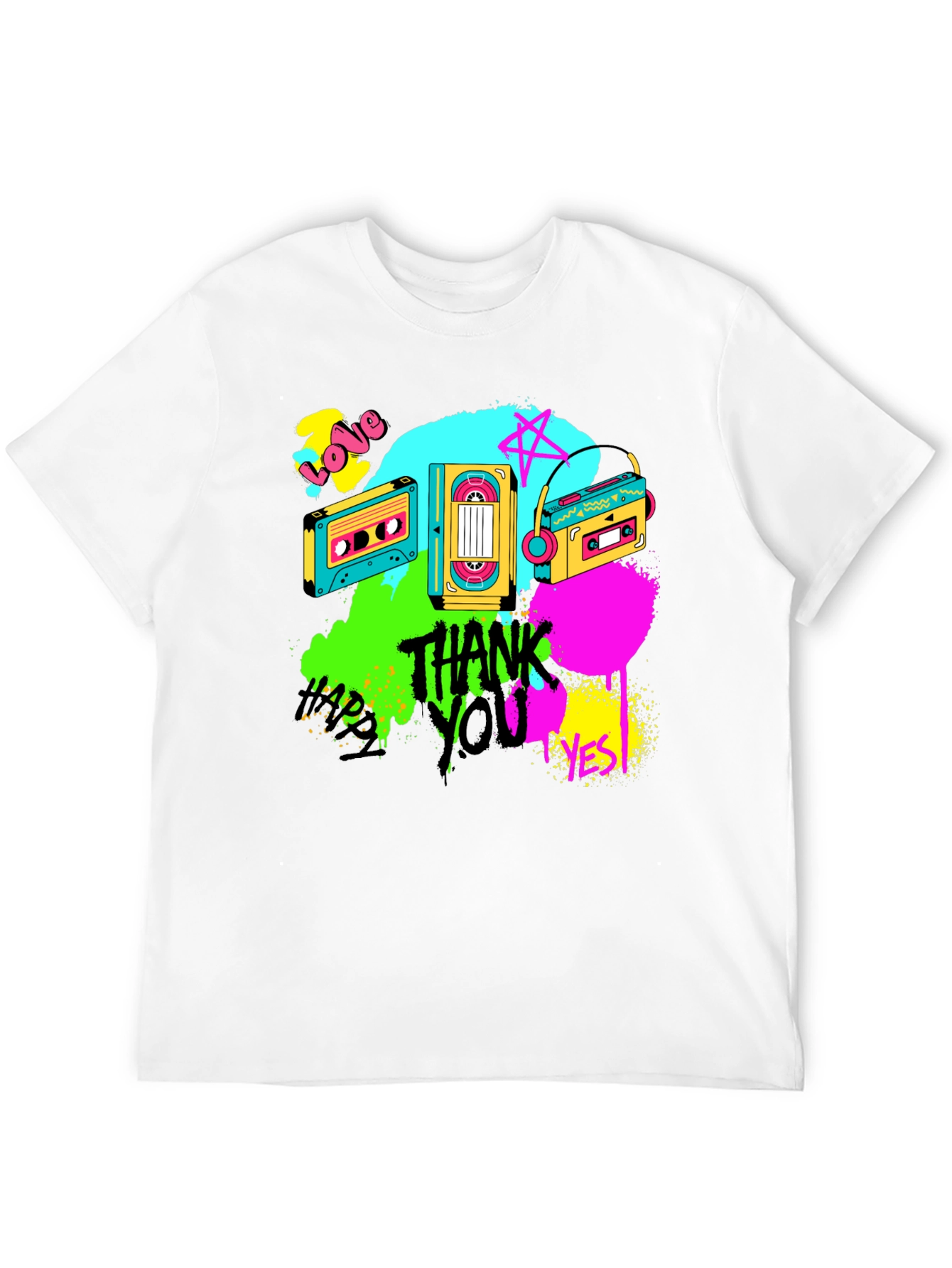 Retro Cassette Graphic T-Shirt - 80s Vibe
