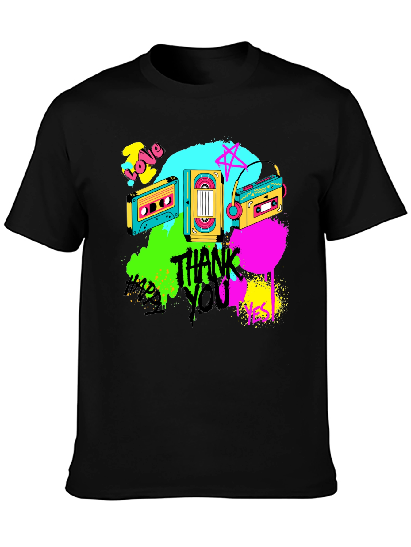 Retro Cassette Graphic T-Shirt - 80s Vibe