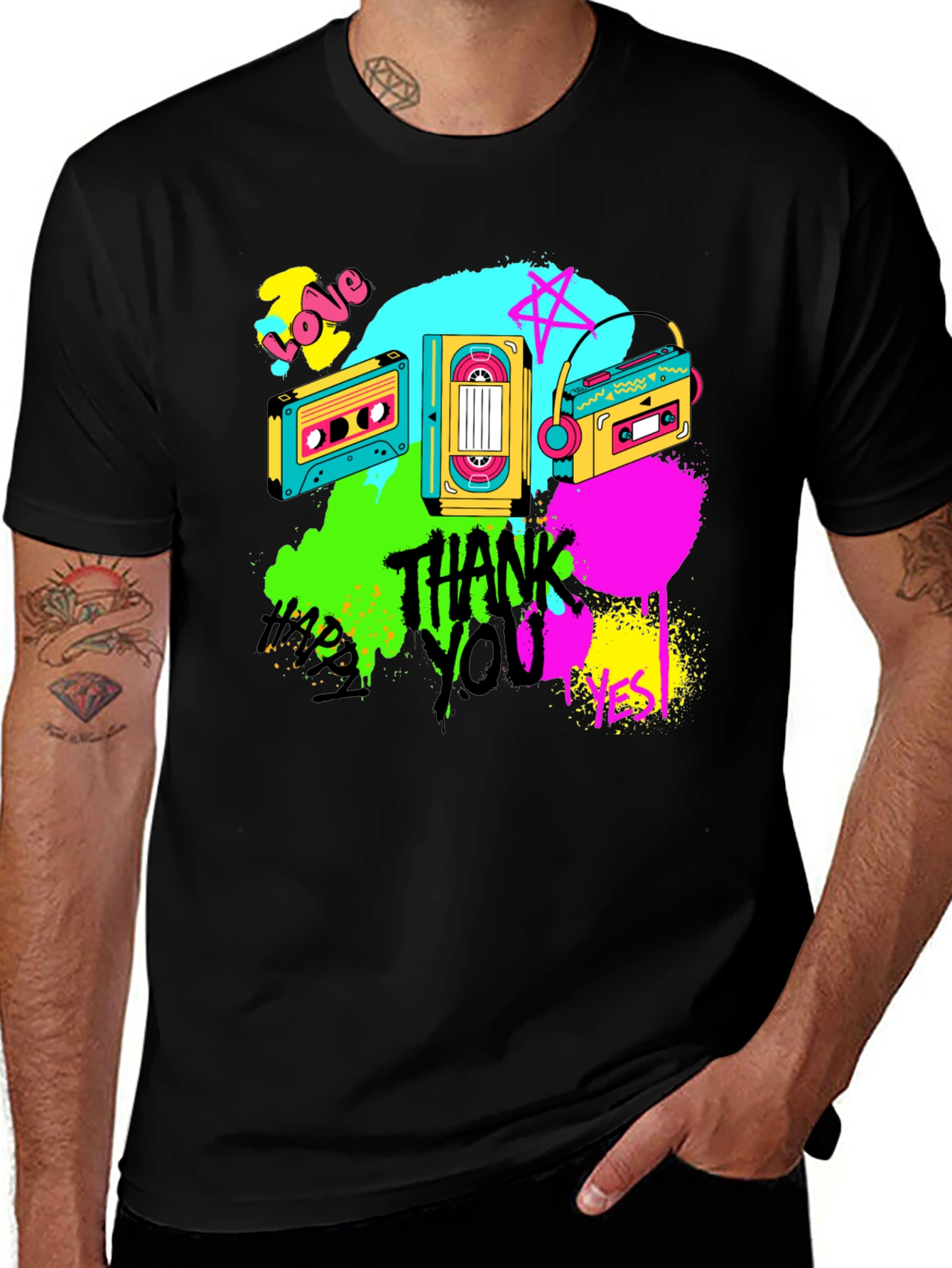 Retro Cassette Graphic T-Shirt - 80s Vibe
