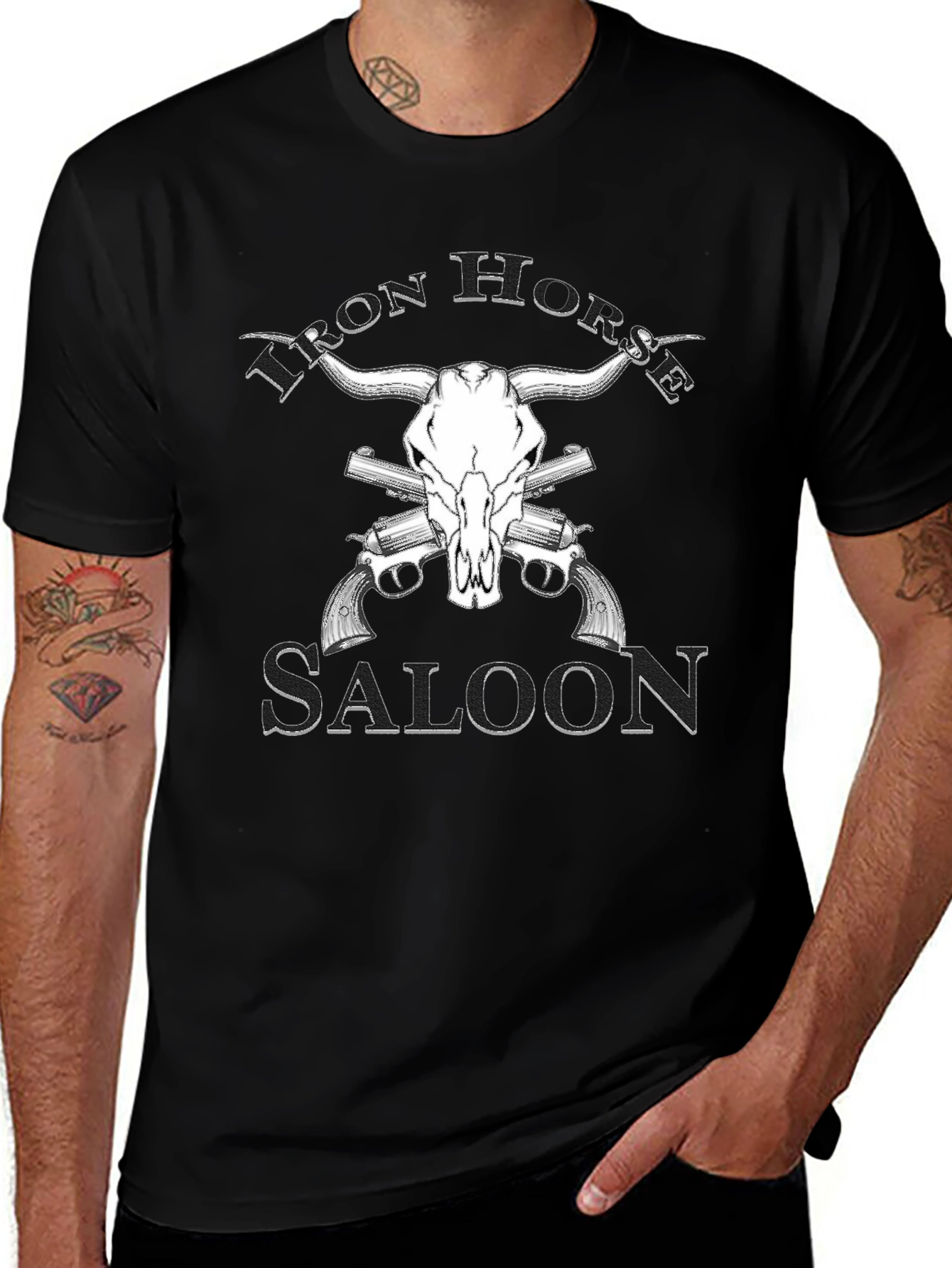 Iron Horse Saloon Graphic T-Shirt - Western Design