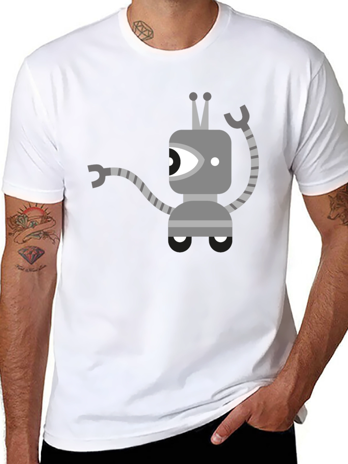 Robot Graphic Black T-Shirt