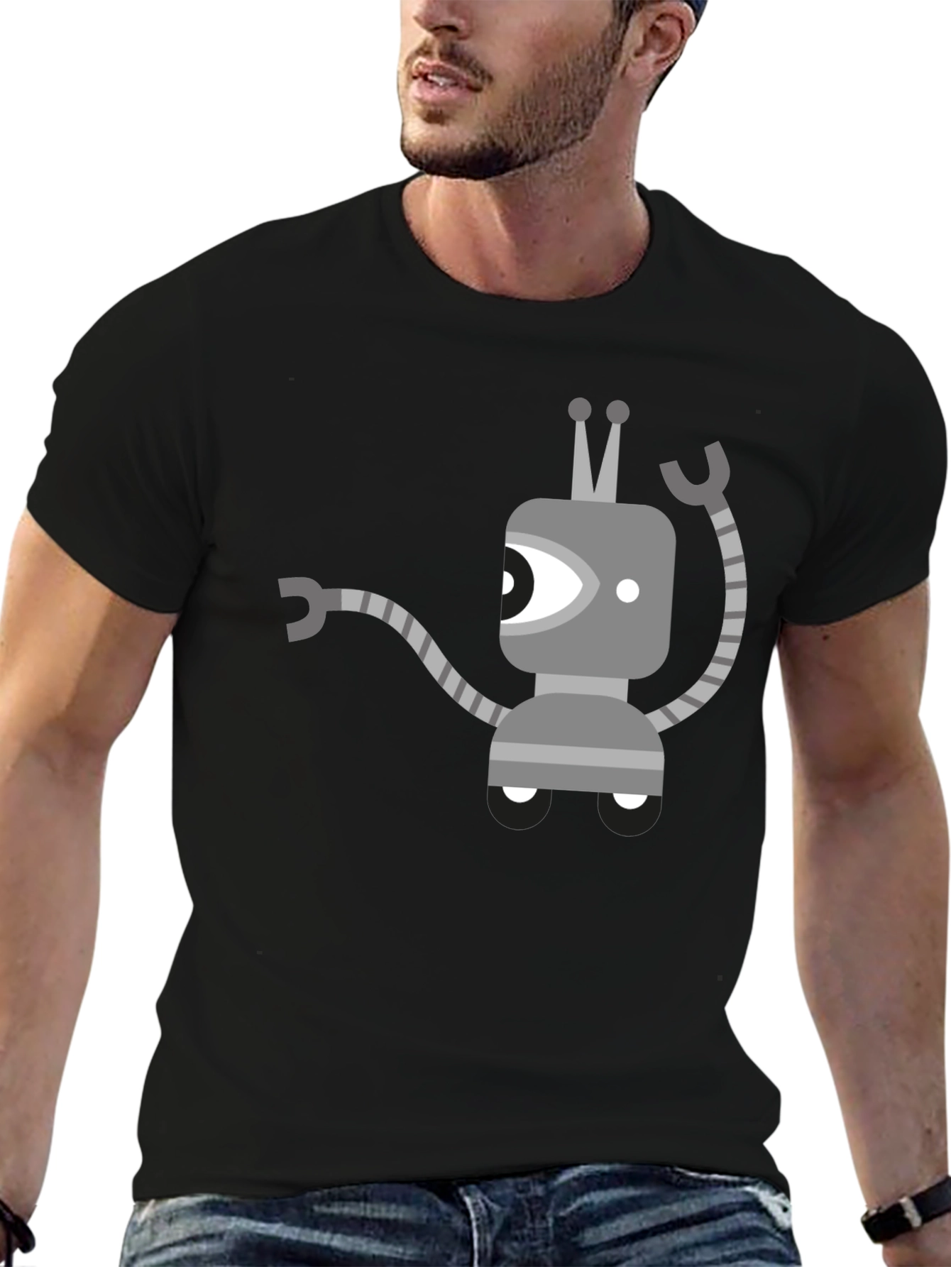 Robot Graphic Black T-Shirt