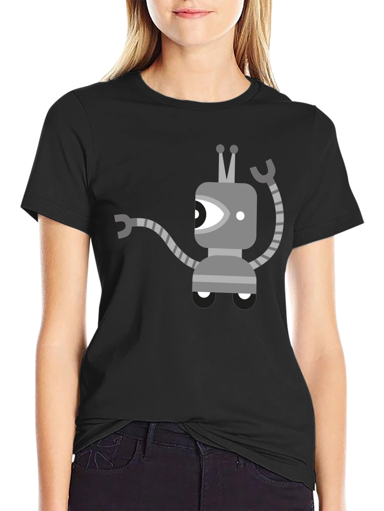 Robot Graphic Black T-Shirt