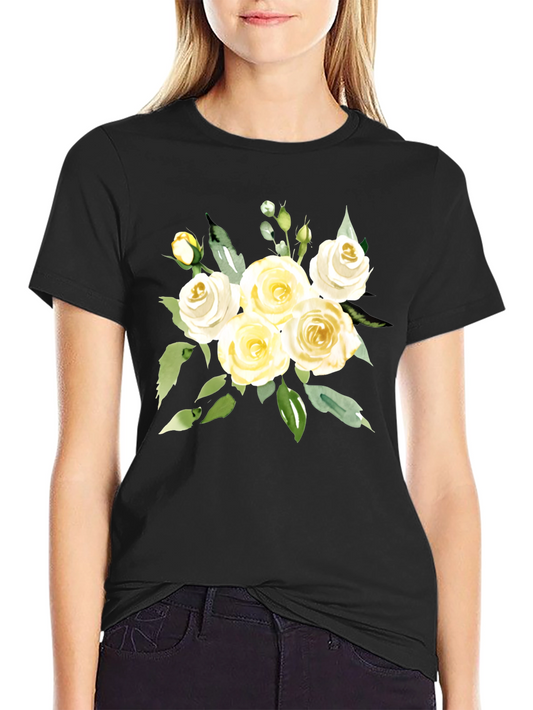 Floral T-Shirt - Elegant Rose Bouquet Tee