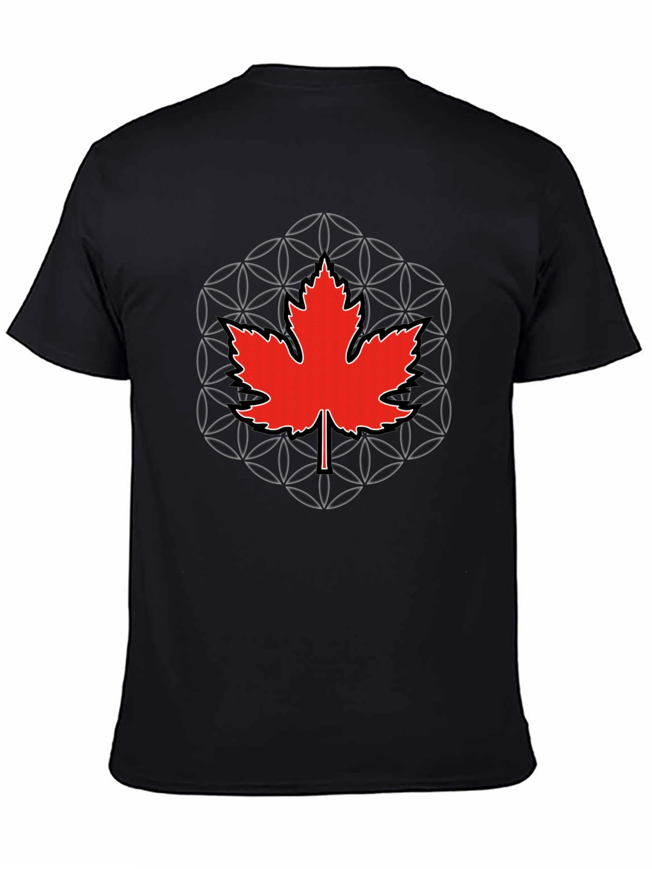 Canadian Maple Leaf T-Shirt - Geometric Design