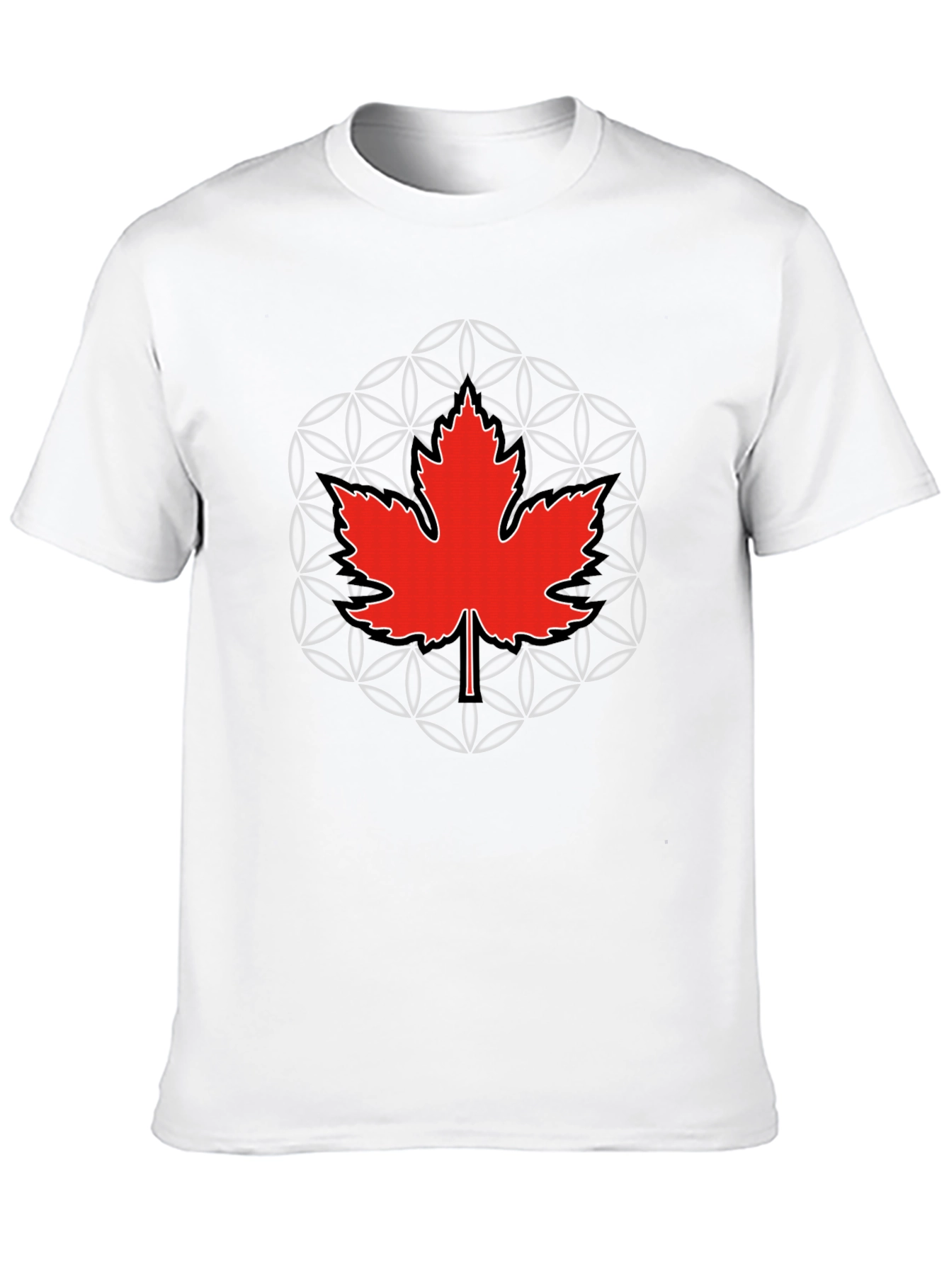 Canadian Maple Leaf T-Shirt - Geometric Design