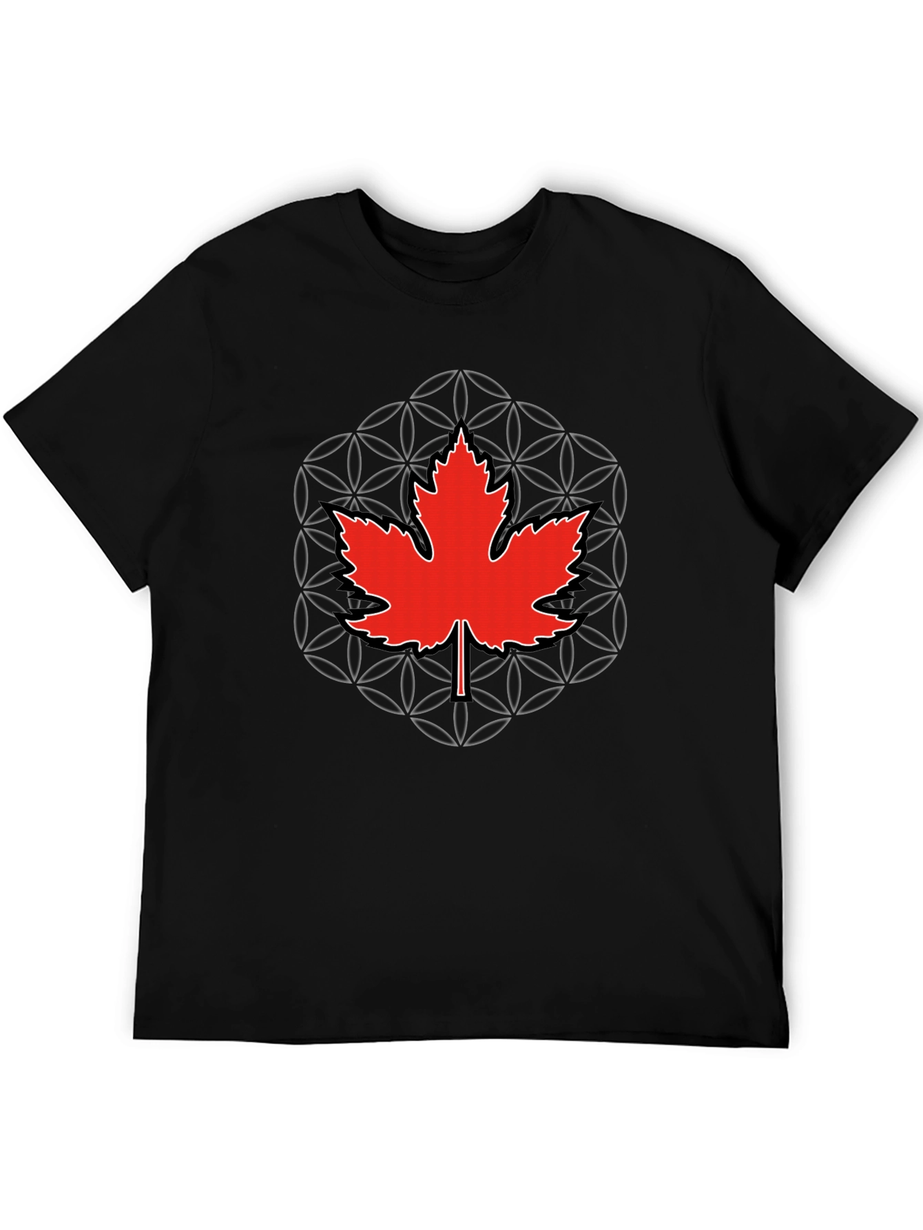 Canadian Maple Leaf T-Shirt - Geometric Design