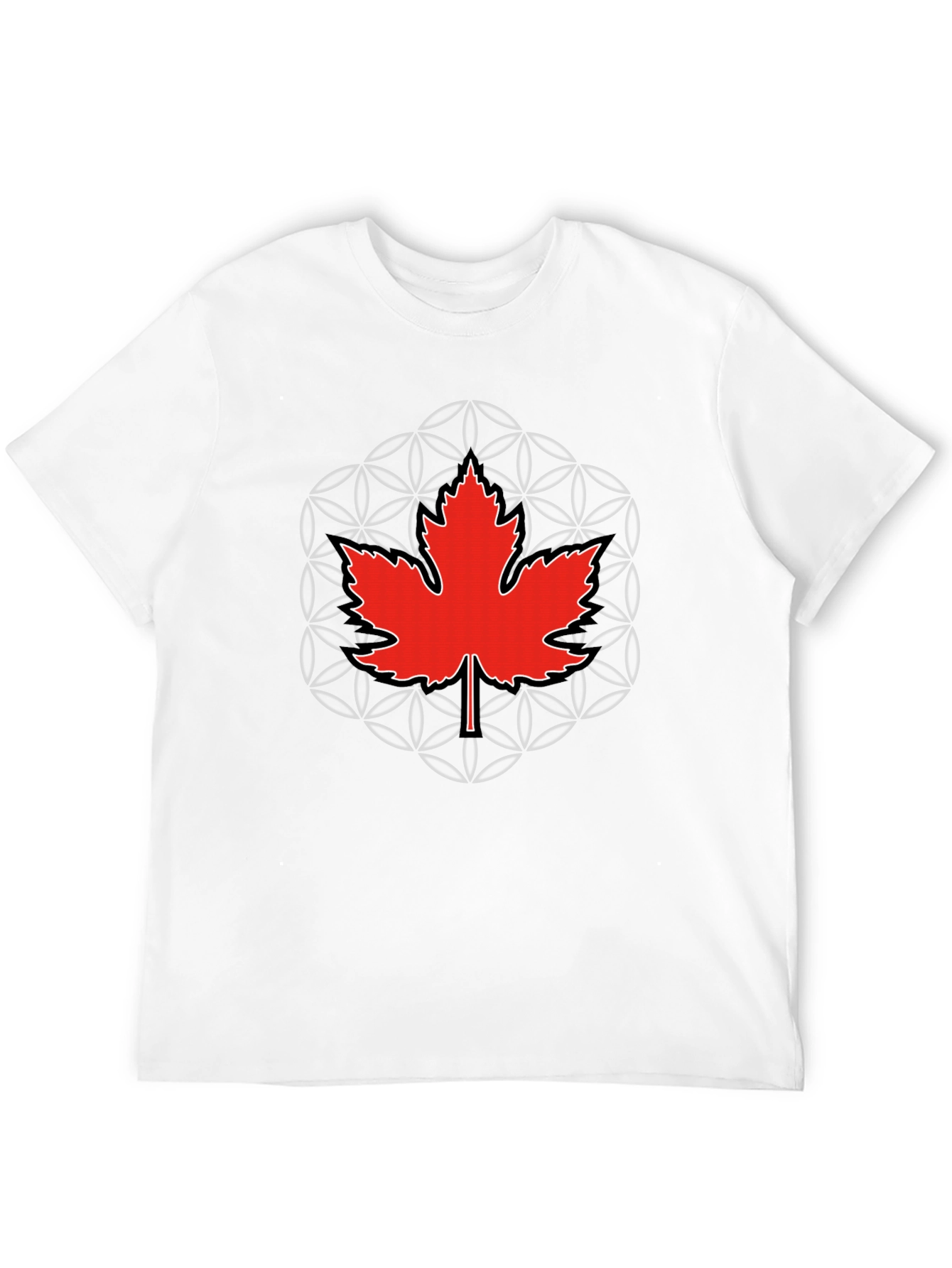 Canadian Maple Leaf T-Shirt - Geometric Design