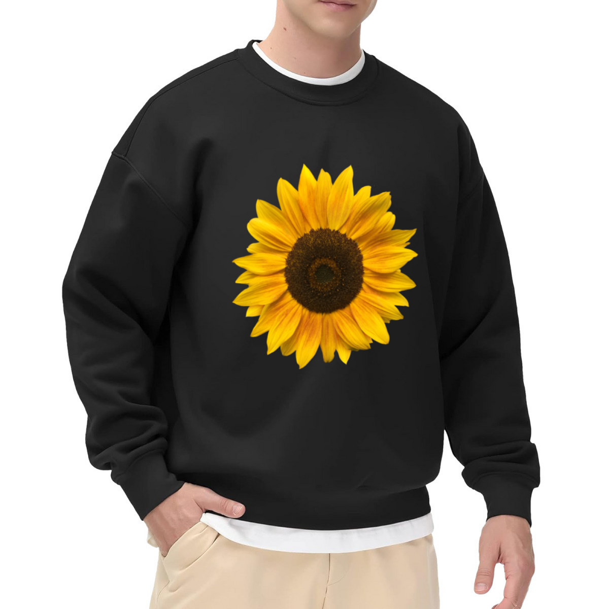 Realistic Sunflower Graphic - Crewneck Sweatshirt | Sunflower, Floral, Garden Gift