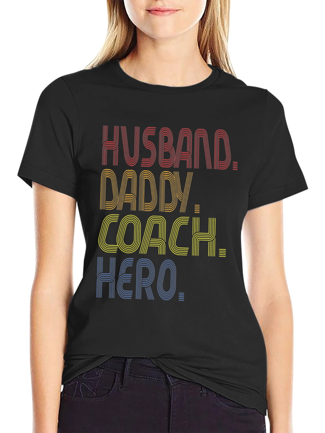 Husband Daddy Coach Hero Graphic T-Shirt