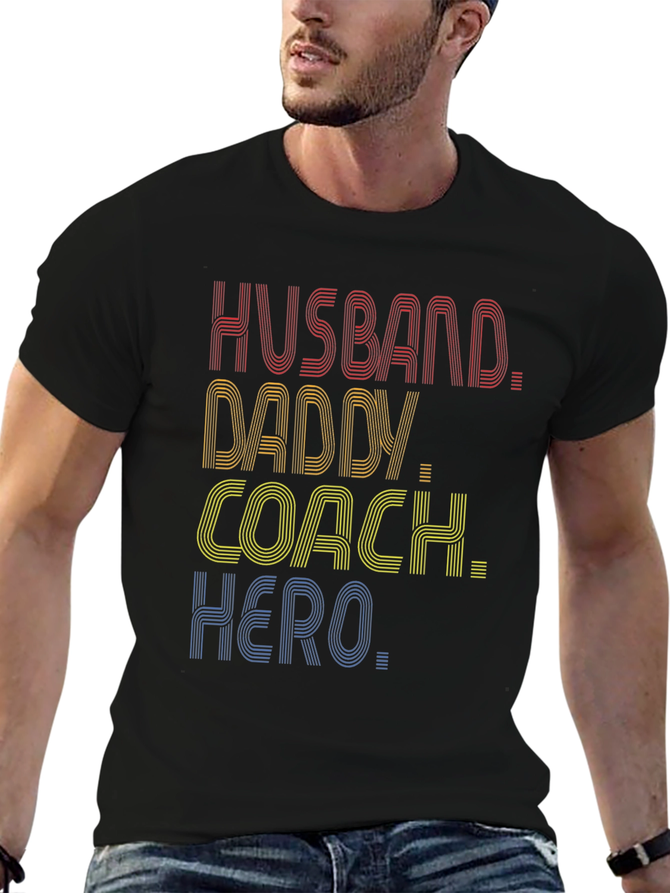 Husband Daddy Coach Hero Graphic T-Shirt