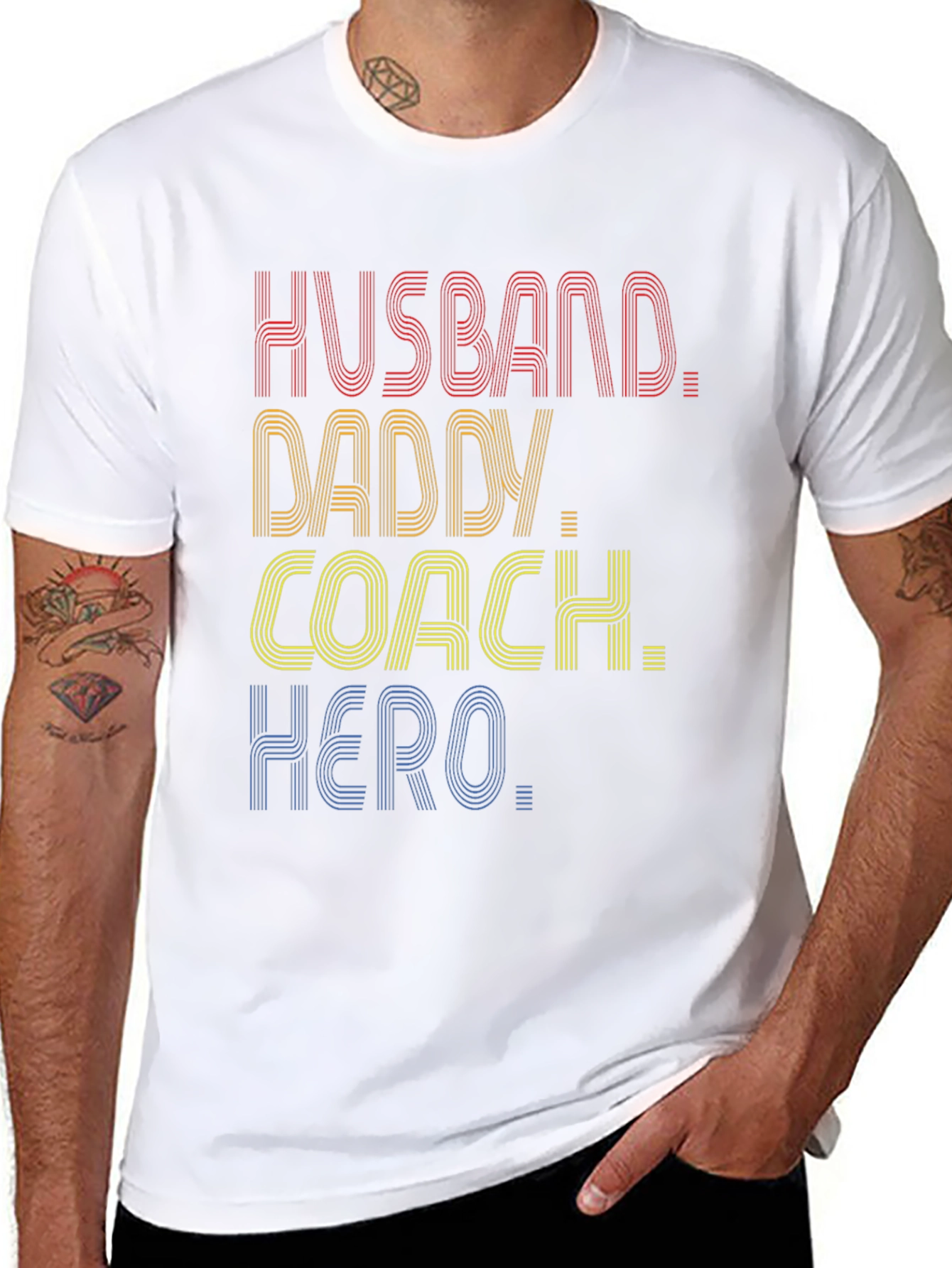 Husband Daddy Coach Hero Graphic T-Shirt