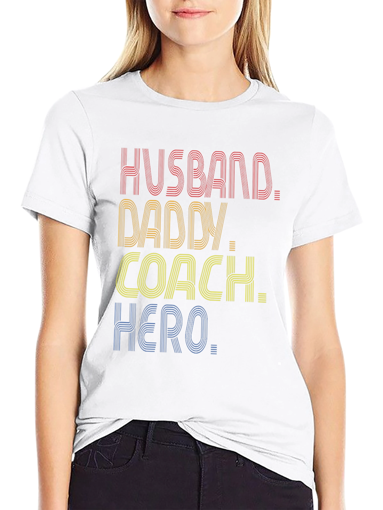 Husband Daddy Coach Hero Graphic T-Shirt