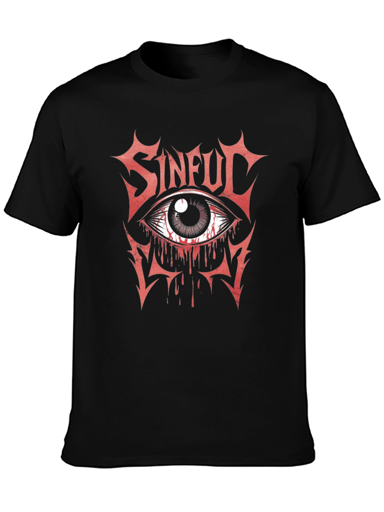 Sinful Eye Graphic Print T-Shirt - Black