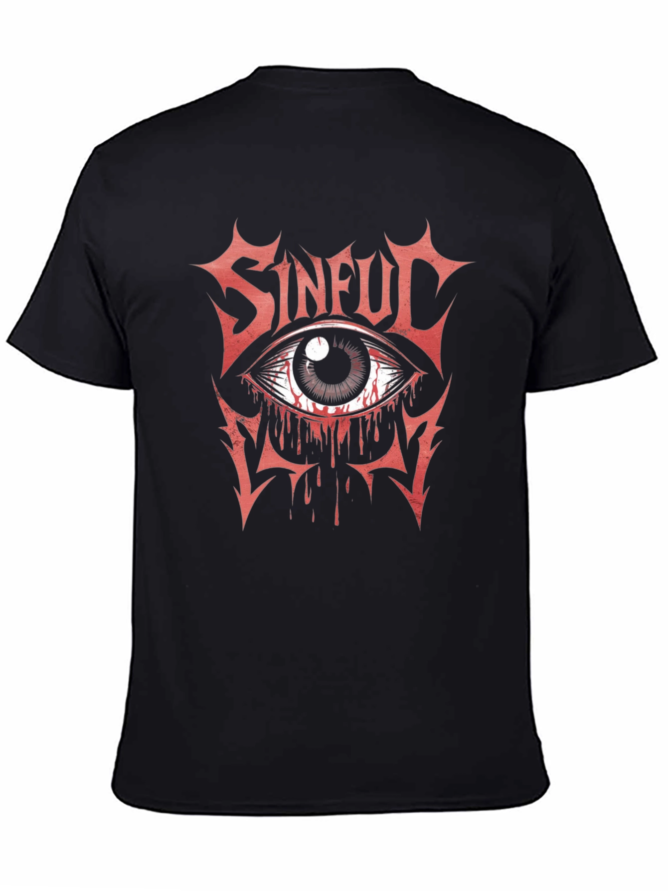 Sinful Eye Graphic Print T-Shirt - Black