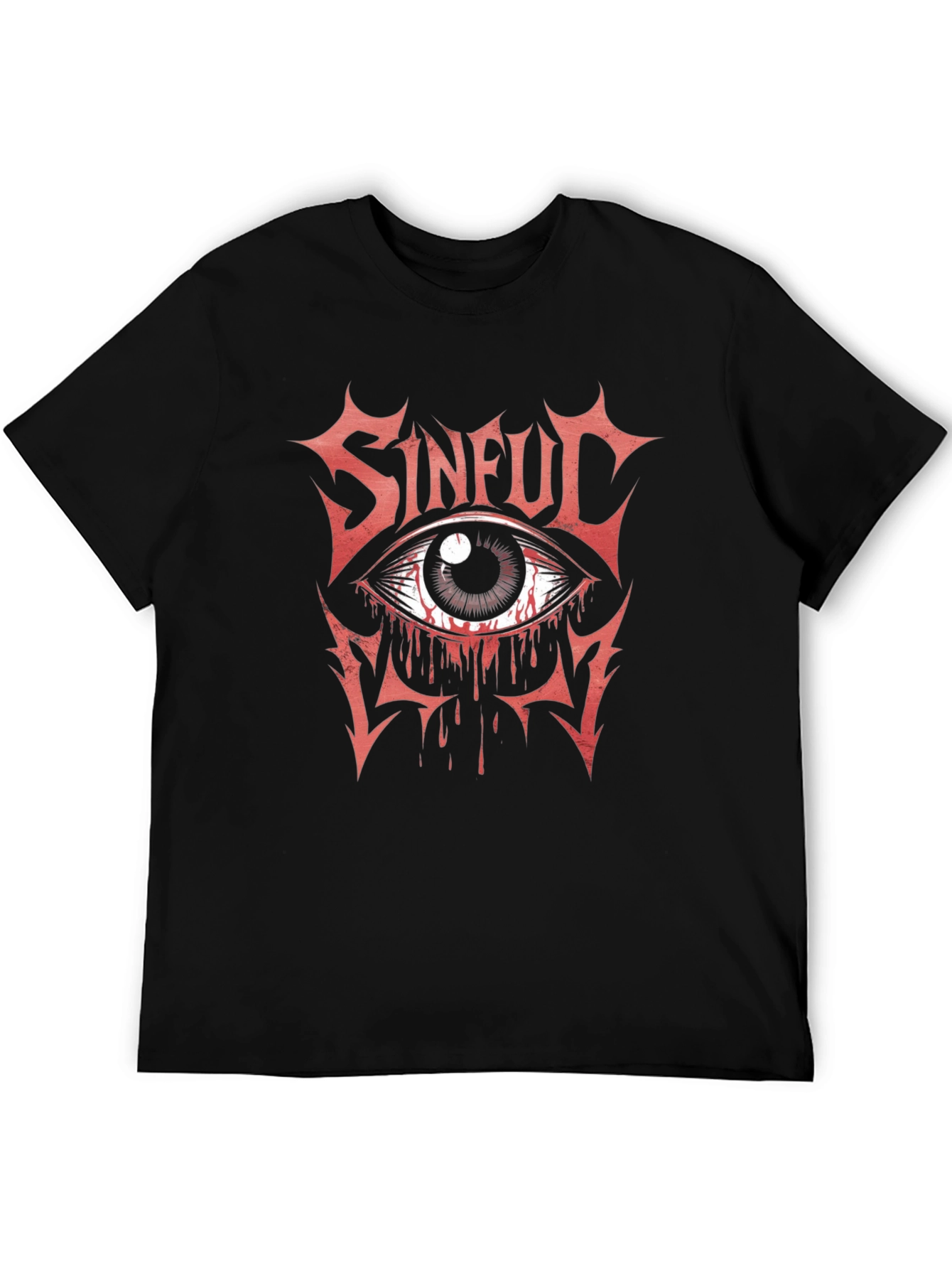 Sinful Eye Graphic Print T-Shirt - Black